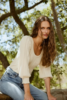 Zoe Sweater | Ivory Reinforced Hemline