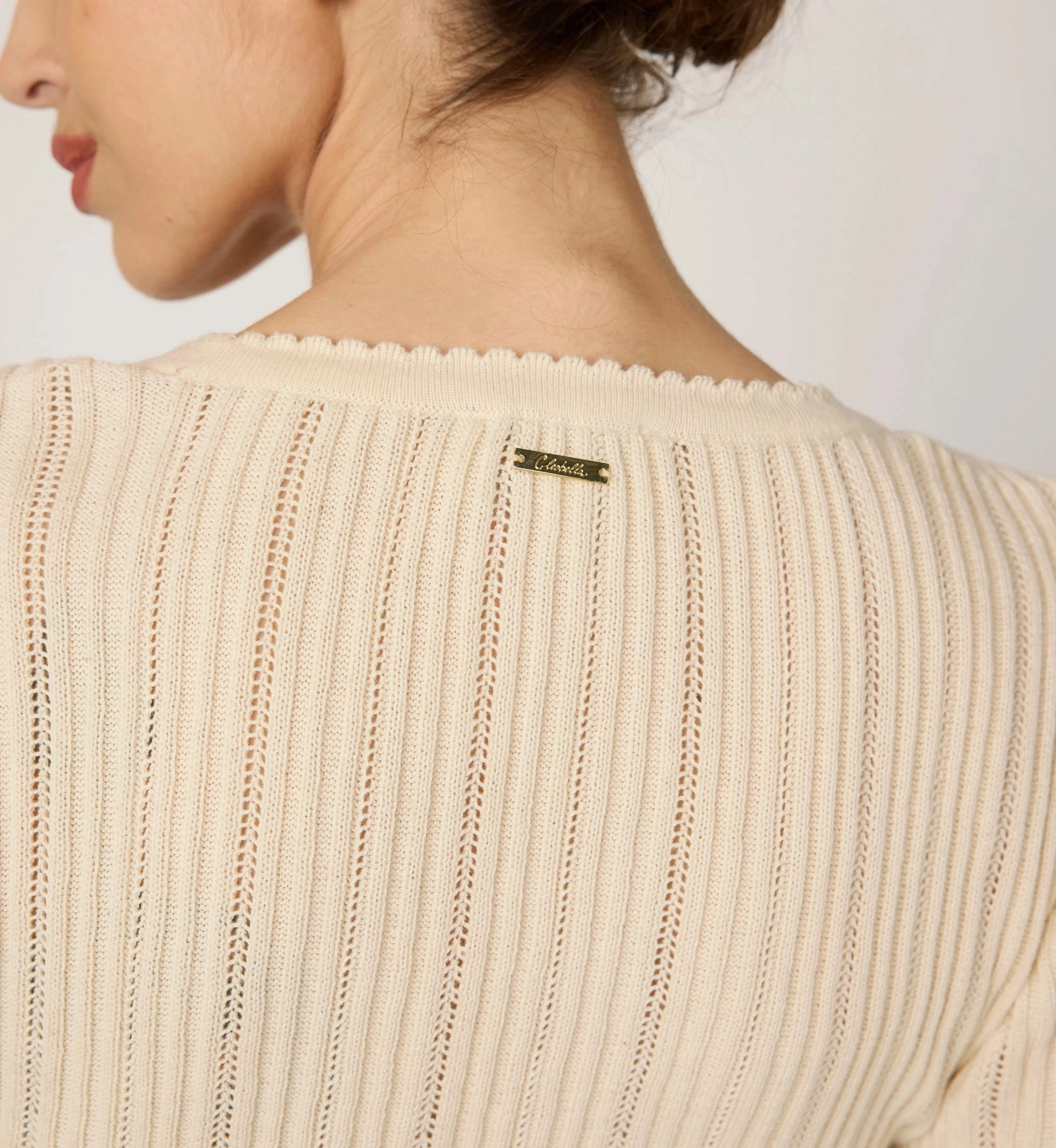 Zoe Sweater | Ivory Machine Washable Fabric