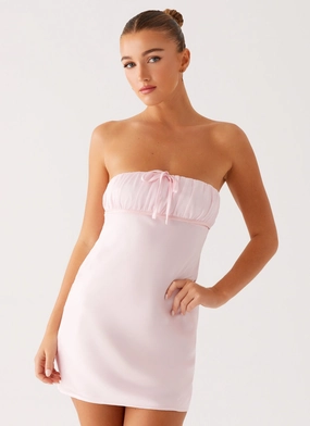 Evity Mini Dress - Pink Heart Glow Basic Fashion