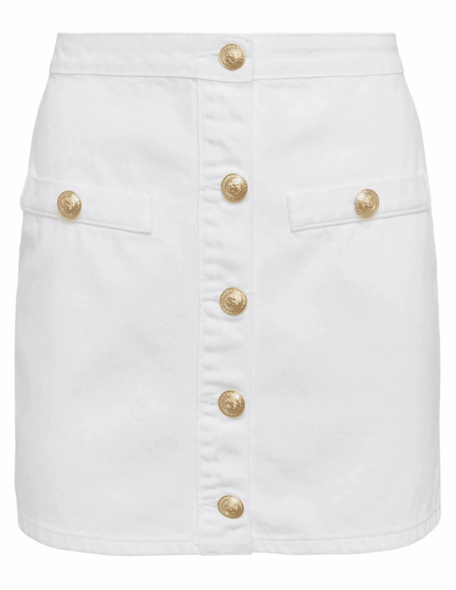 High Durability Thread L'AGENCE Kris Button Front Denim Mini Skirt In Blanc