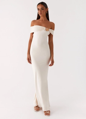 Travel-Style Illusion Maxi Dress - Ivory