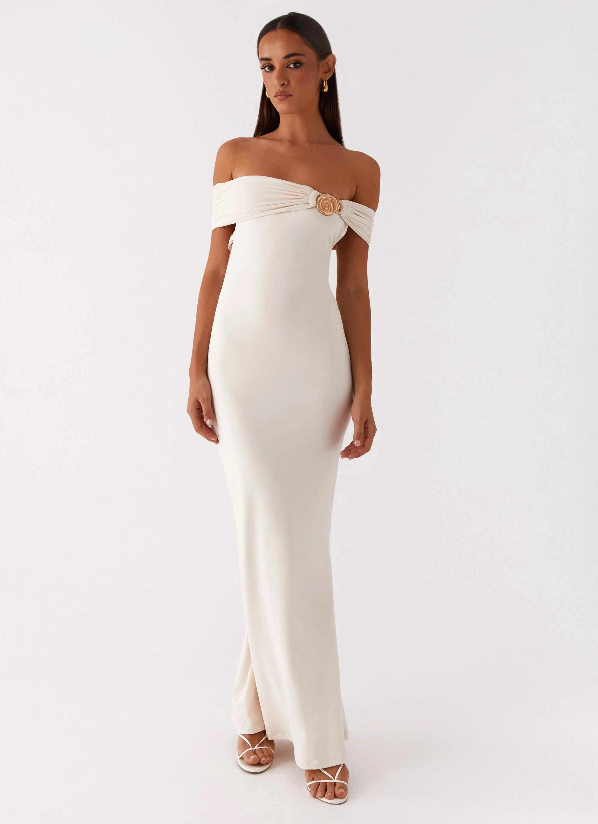 Illusion Maxi Dress - Ivory Fall Flow