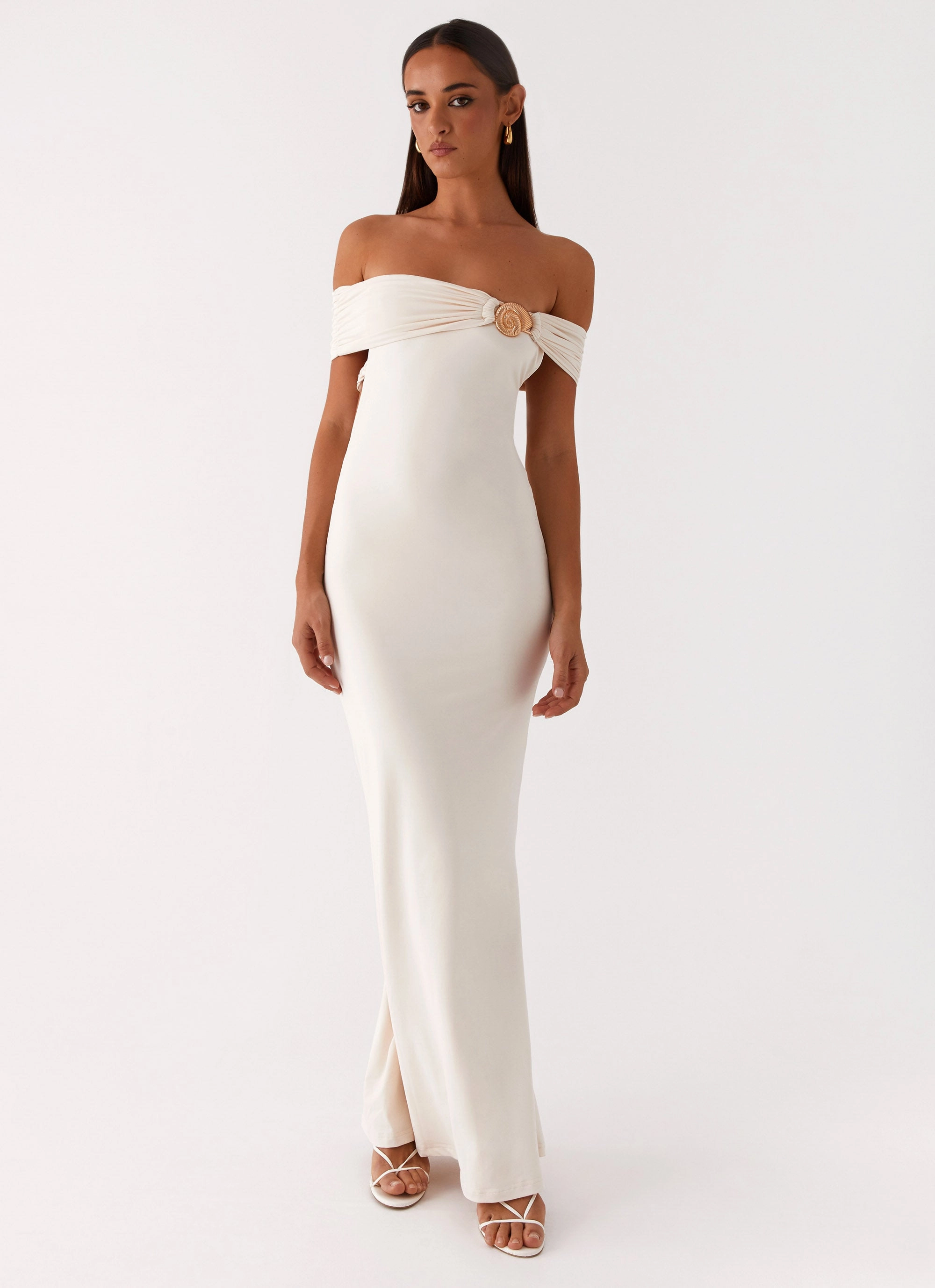 Illusion Maxi Dress - Ivory Stylish day dress Minimal Design