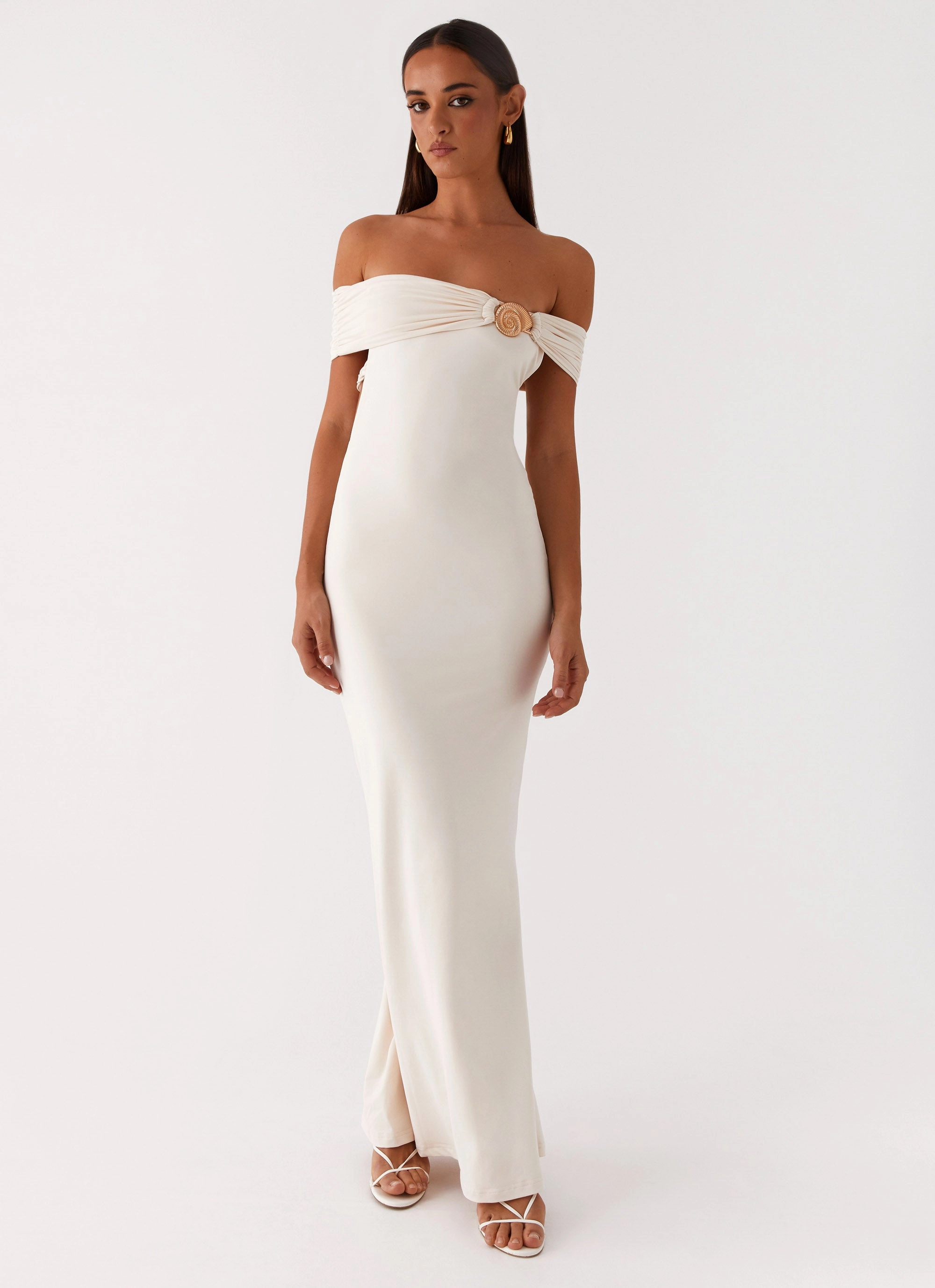 Travel-Style Illusion Maxi Dress - Ivory