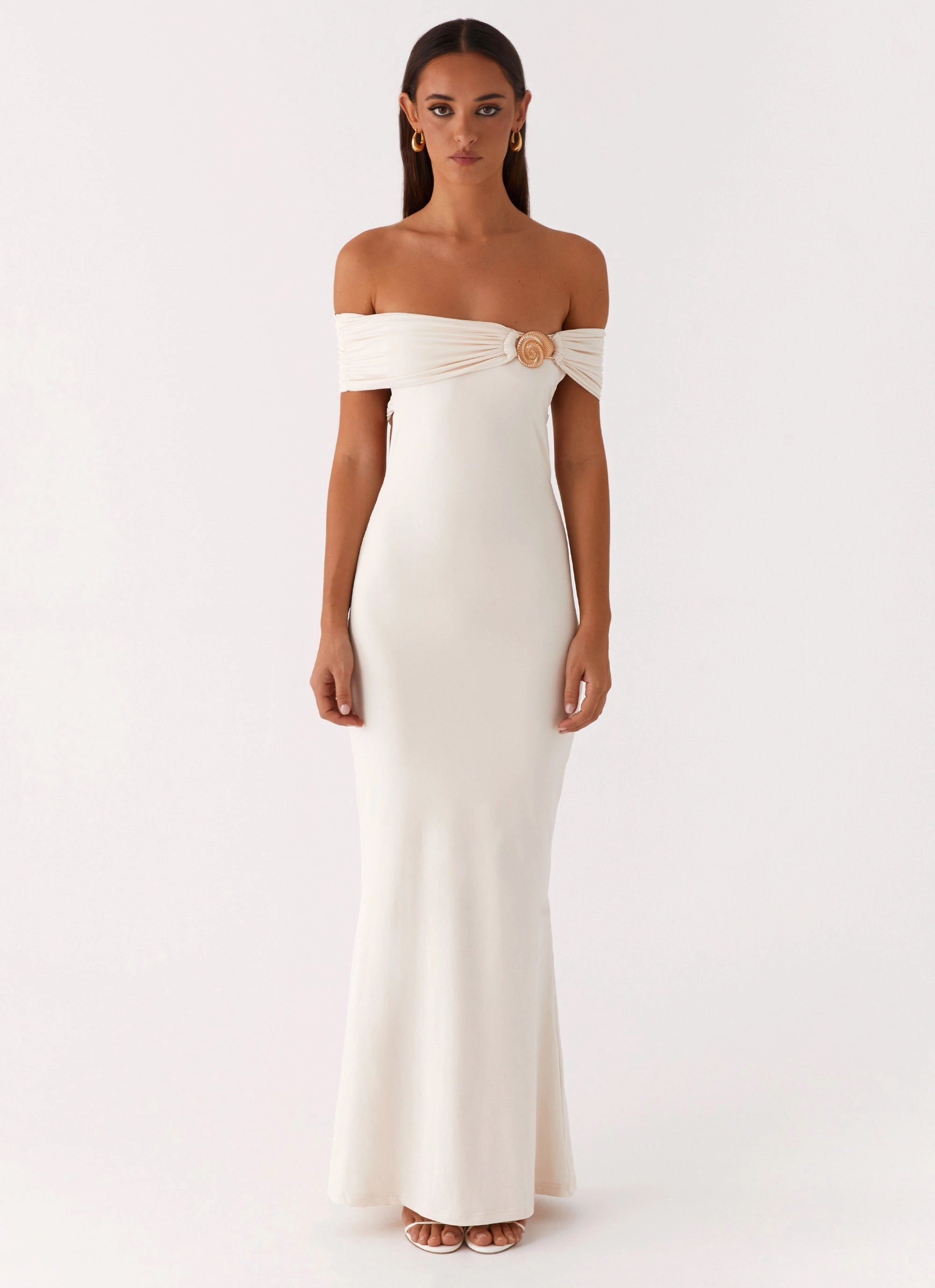 Flow Line Illusion Maxi Dress - Ivory