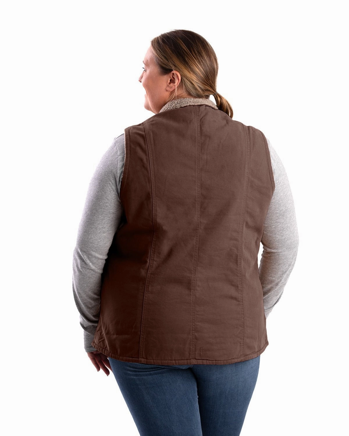 Layered Cuff System Water Resistant Shell Berne Tuscan 100% Cotton Ladies Canyon Sherpa Lined Vest