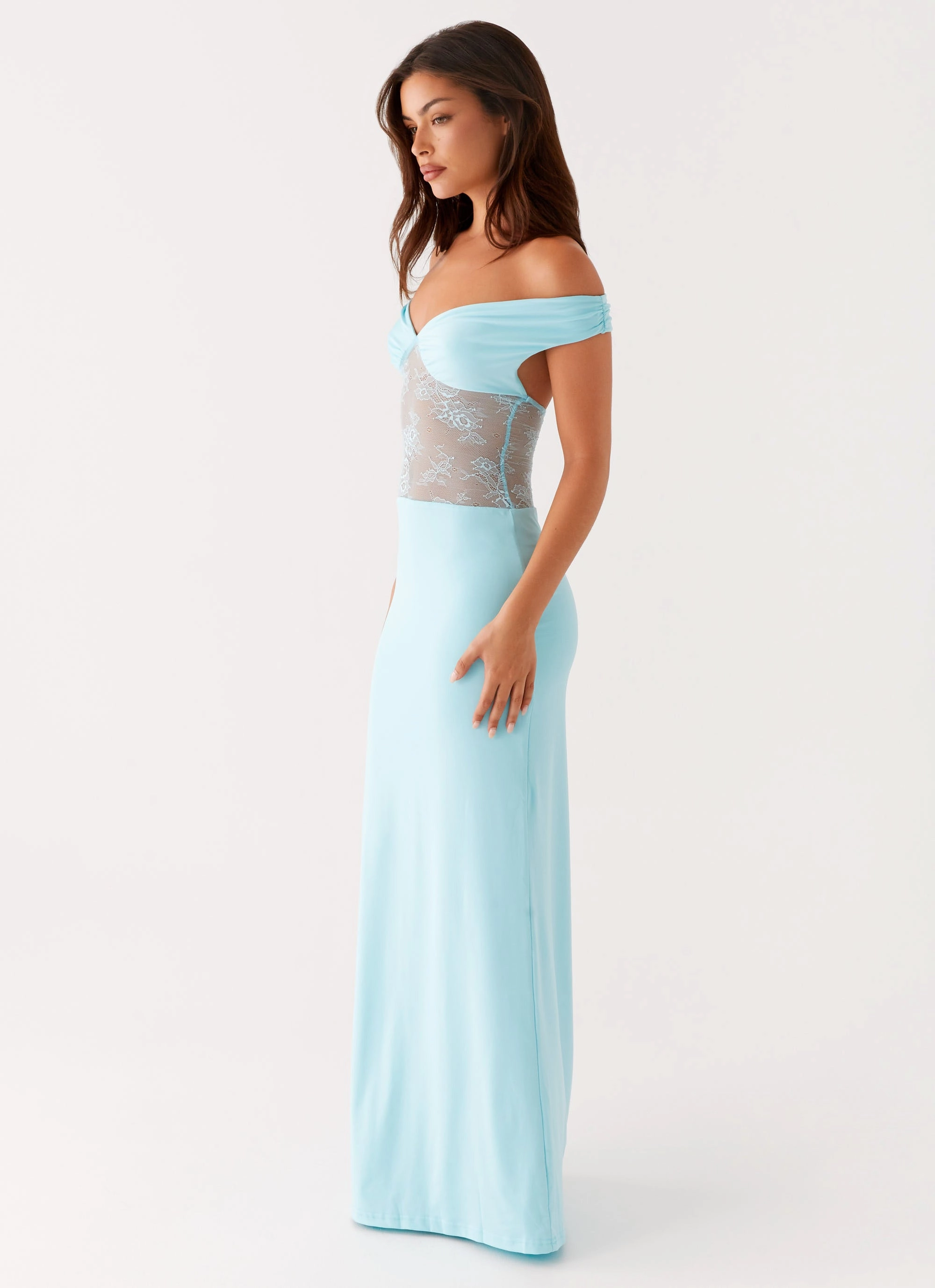 Infatuation Lace Maxi Dress - Turquoise Sophisticated Touch Layer Ready