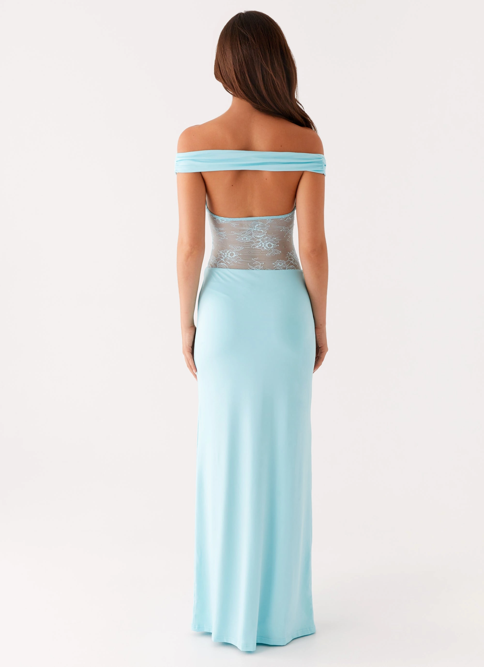 Infatuation Lace Maxi Dress - Turquoise Light And Airy