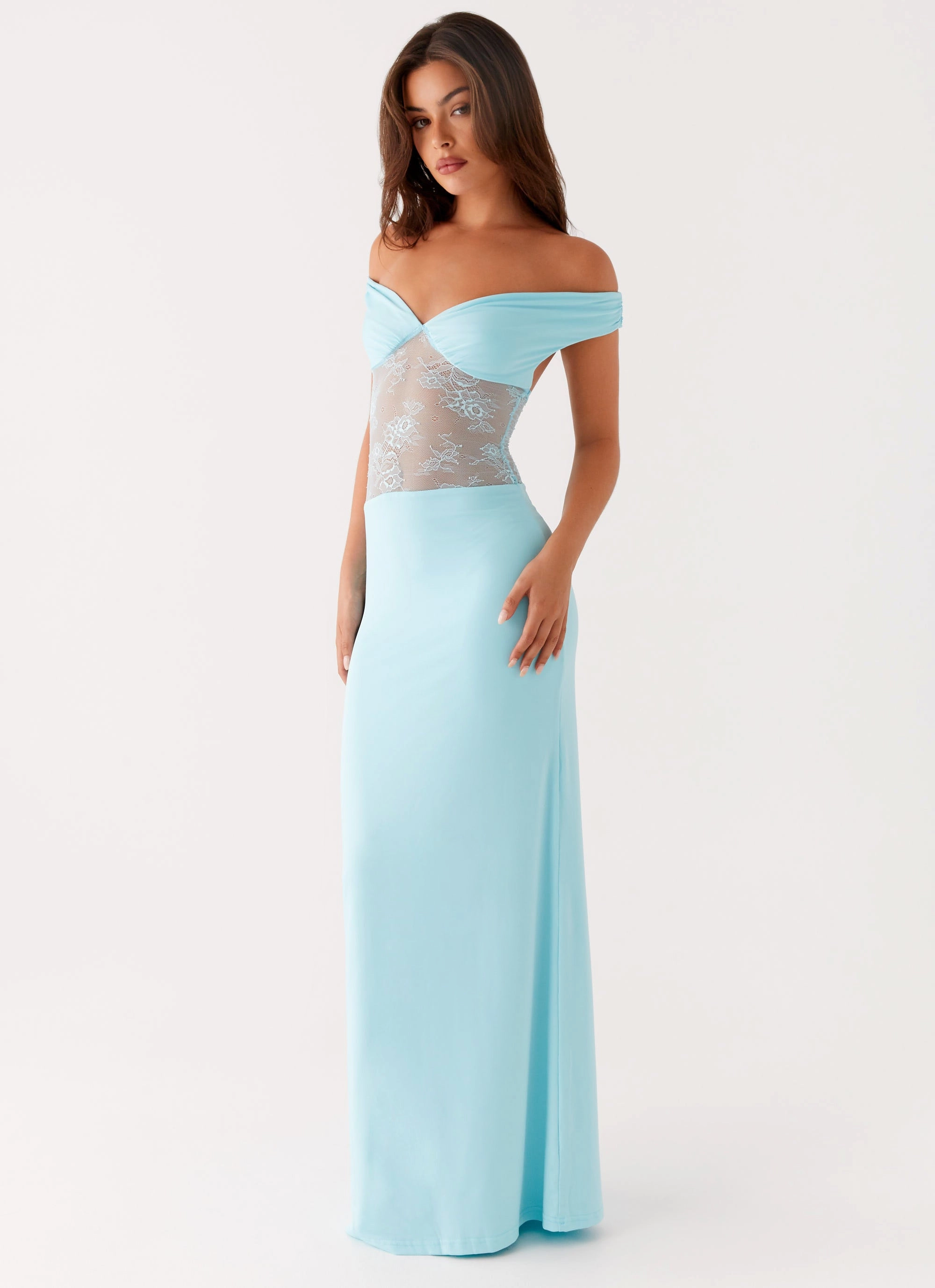 Infatuation Lace Maxi Dress - Turquoise boho vibe Resort Ready