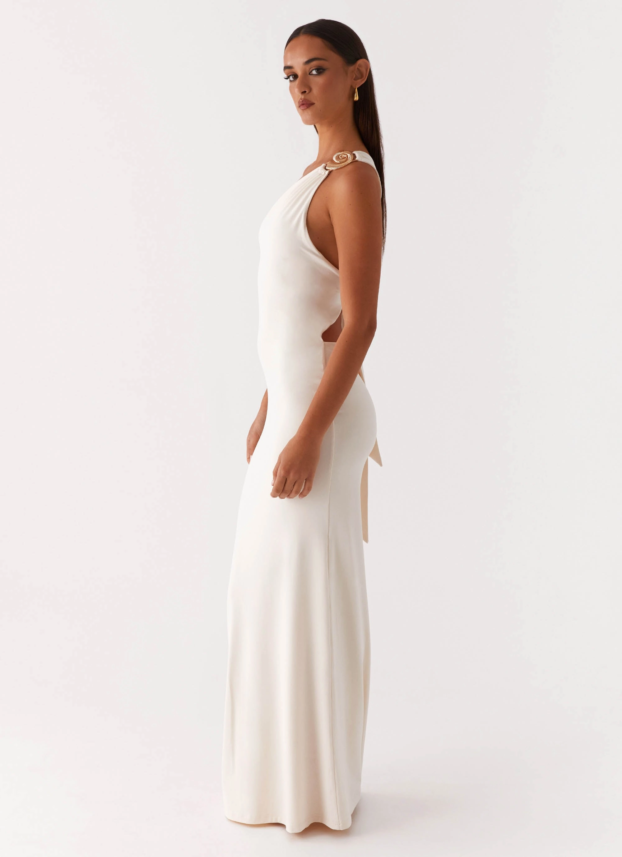 Infinity Maxi Dress - Ivory Airy Weave Blush Shade