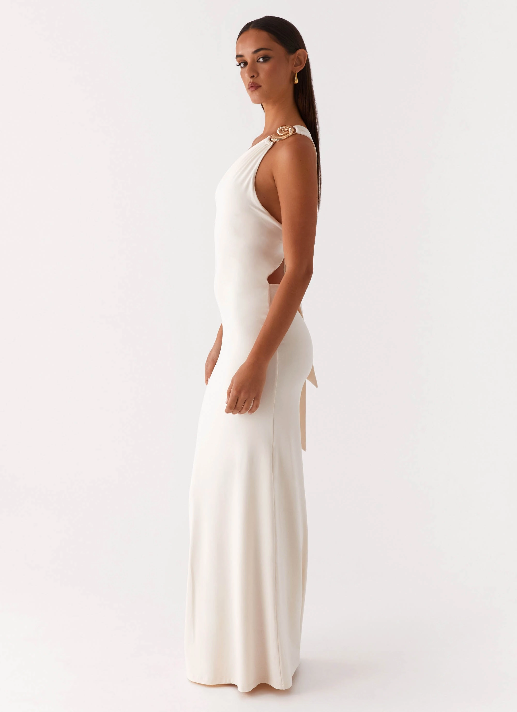 WaterRepellentCoating Fall Layer Infinity Maxi Dress - Ivory