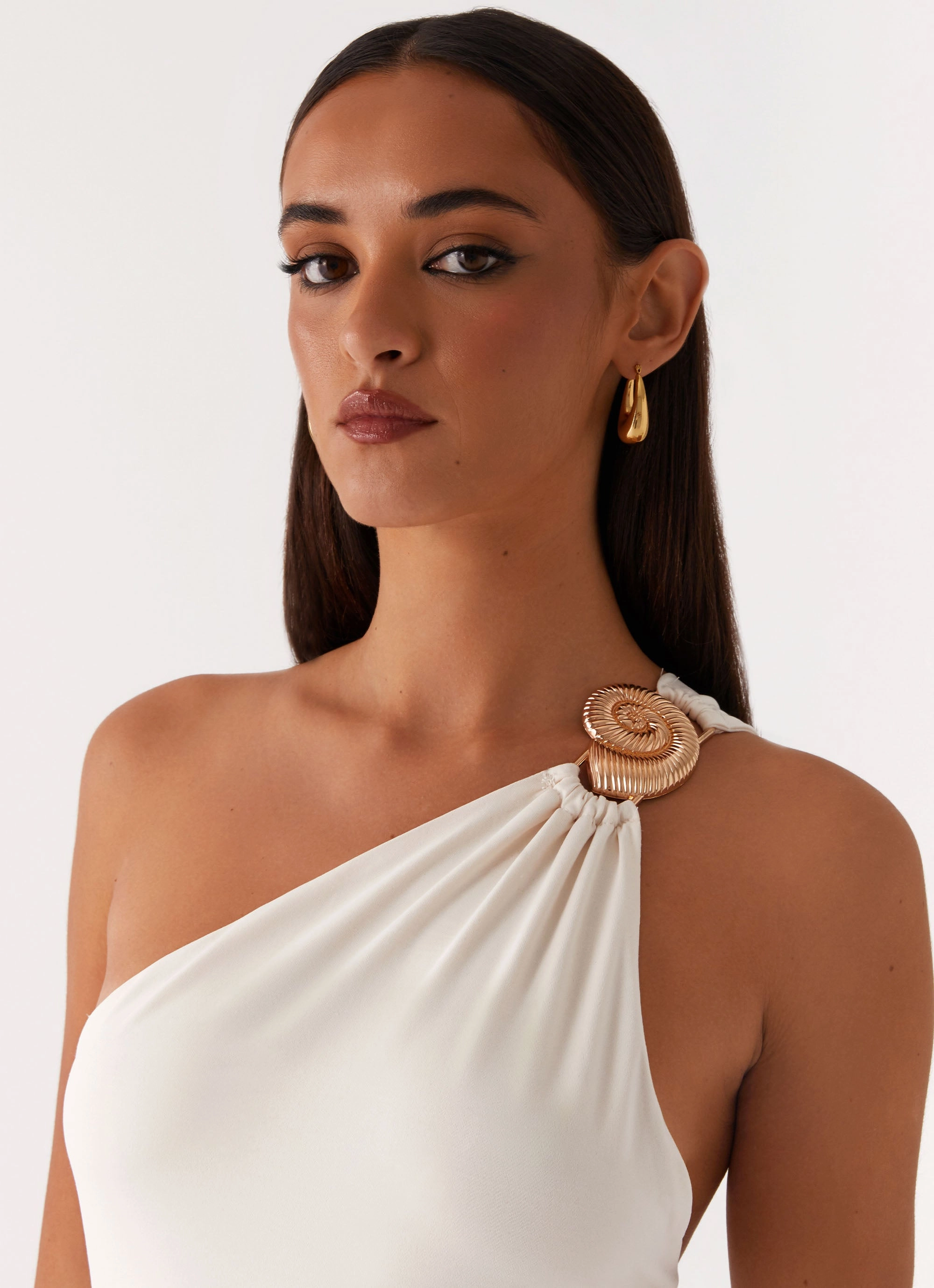 Modest Cut Infinity Maxi Dress - Ivory