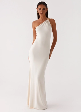 Easy Layering Piece Infinity Maxi Dress - Ivory