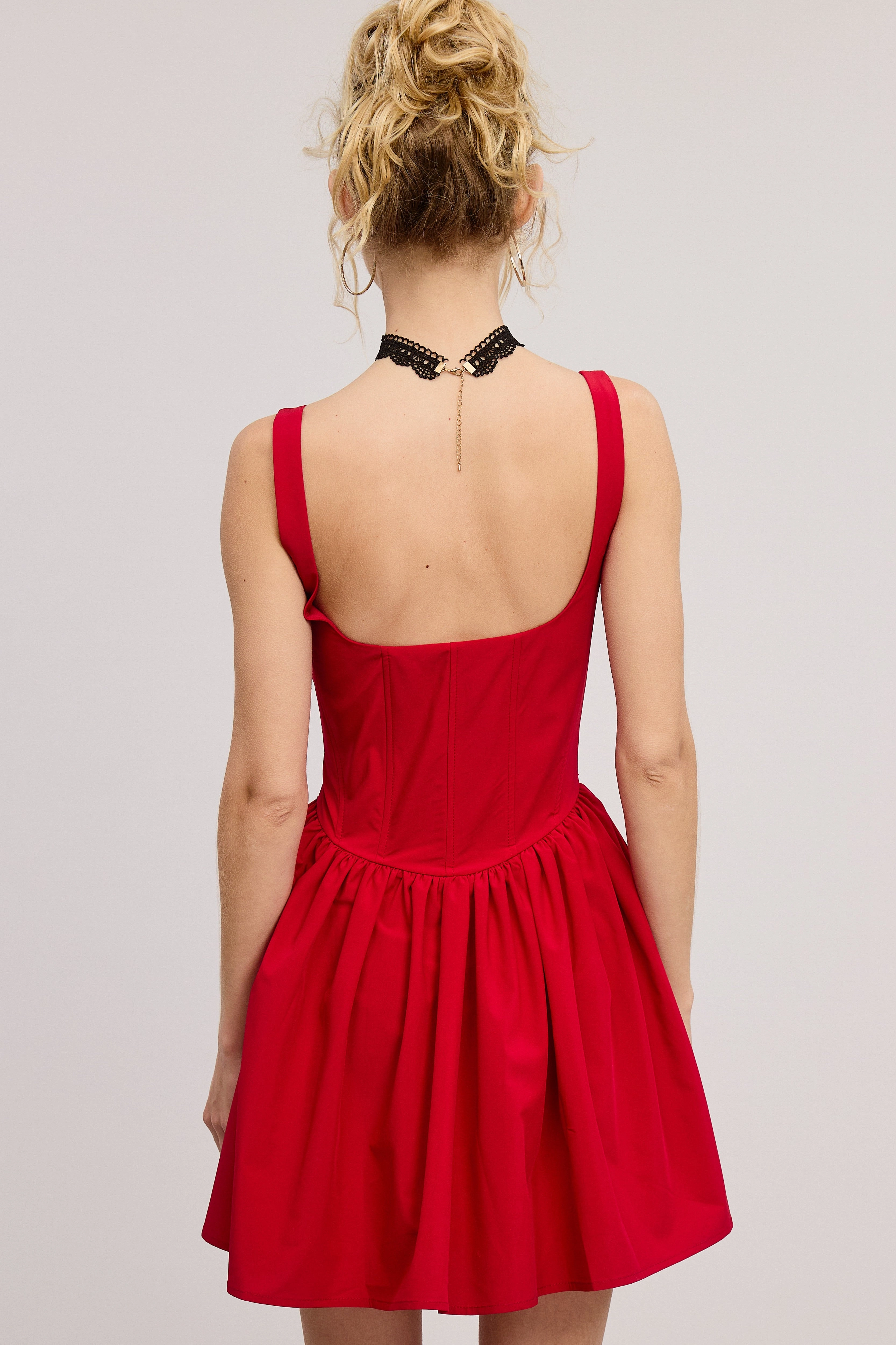 Tulle Air Kasey Corset Mini Dress - Red