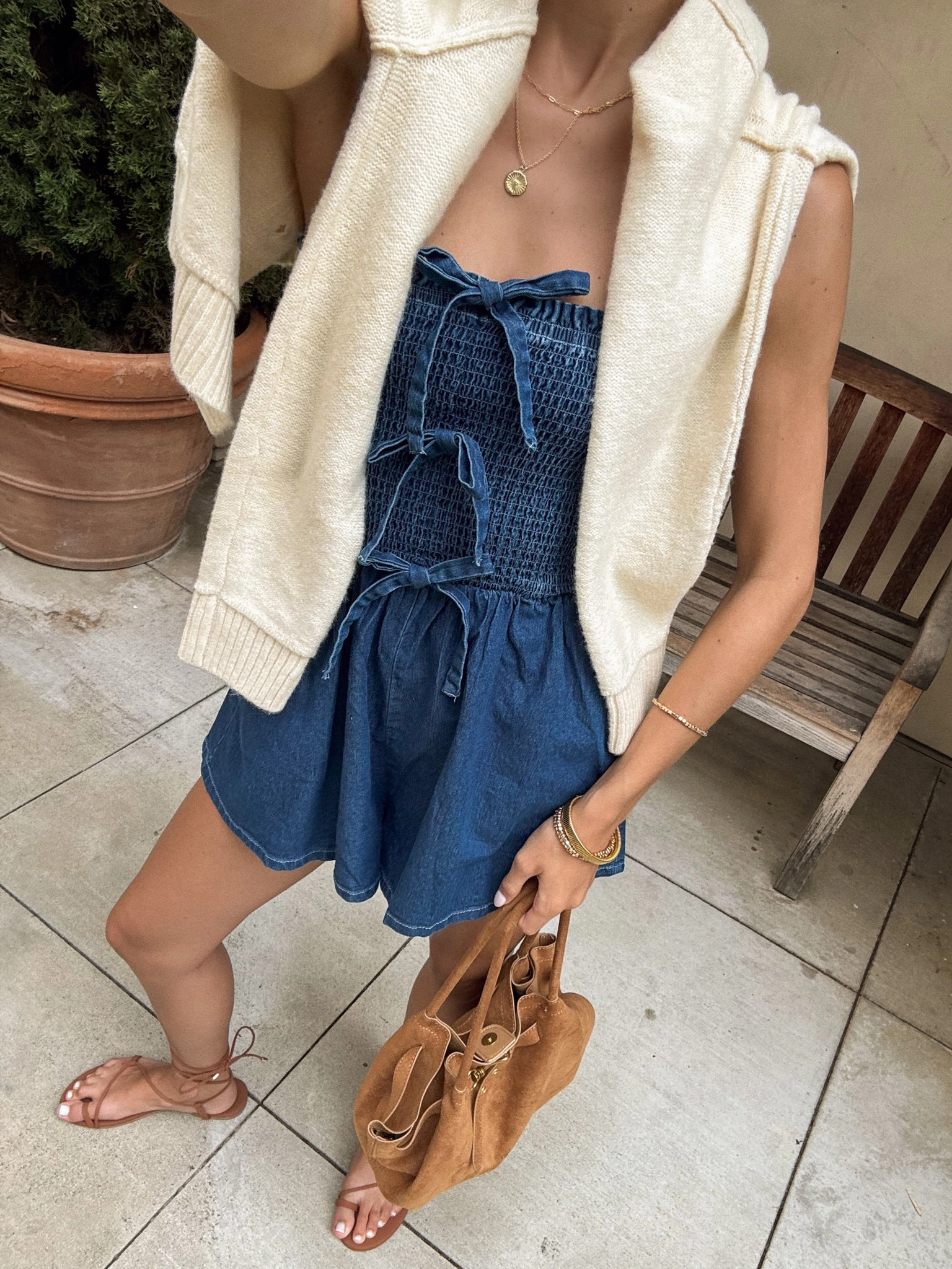 Heavy Duty Abrasion Resistant Surface Iris Smocked Romper