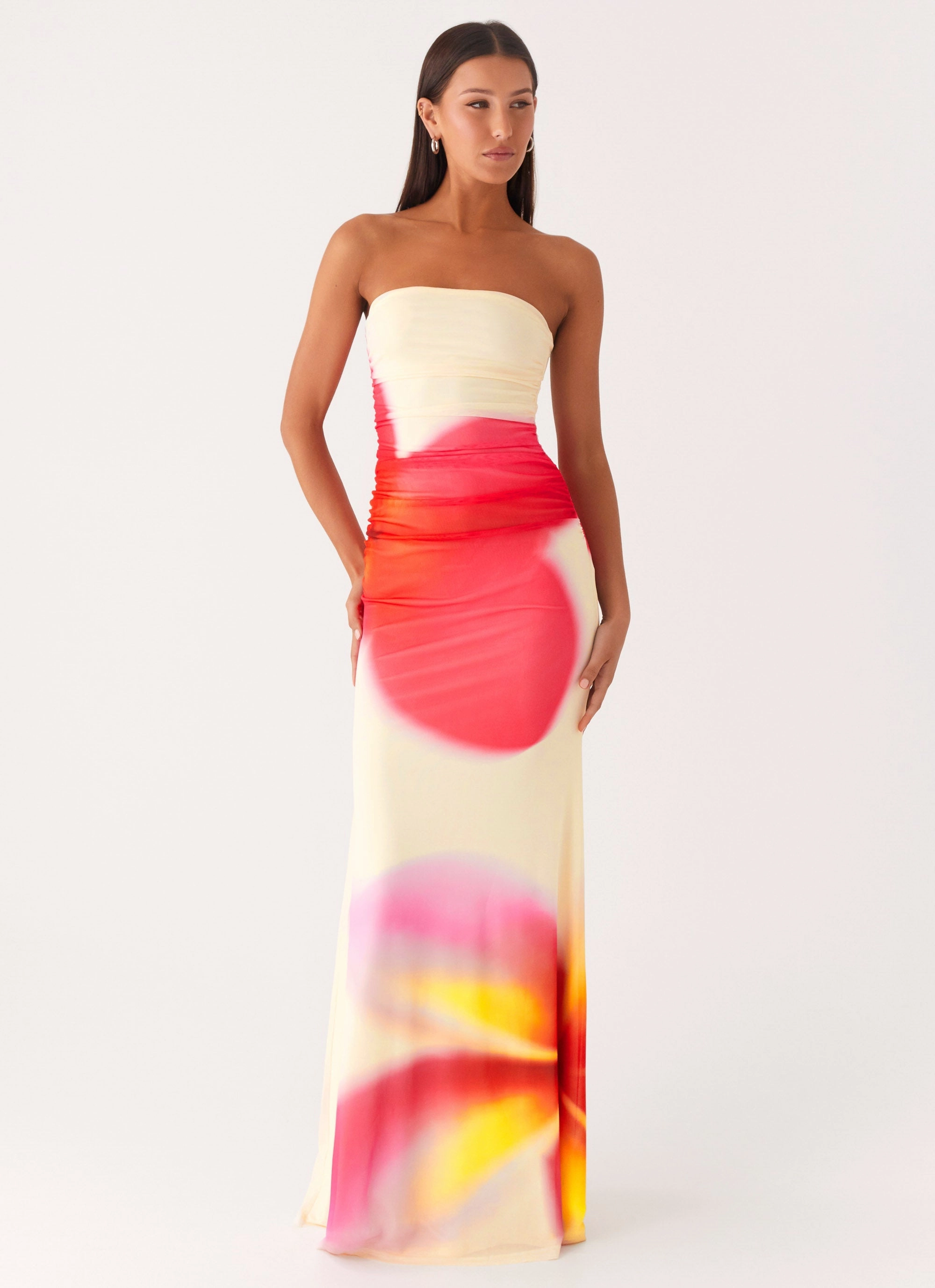 Iroha Strapless Maxi Dress - Frangipani Yellow Cozy And Stylish Bold Fashion