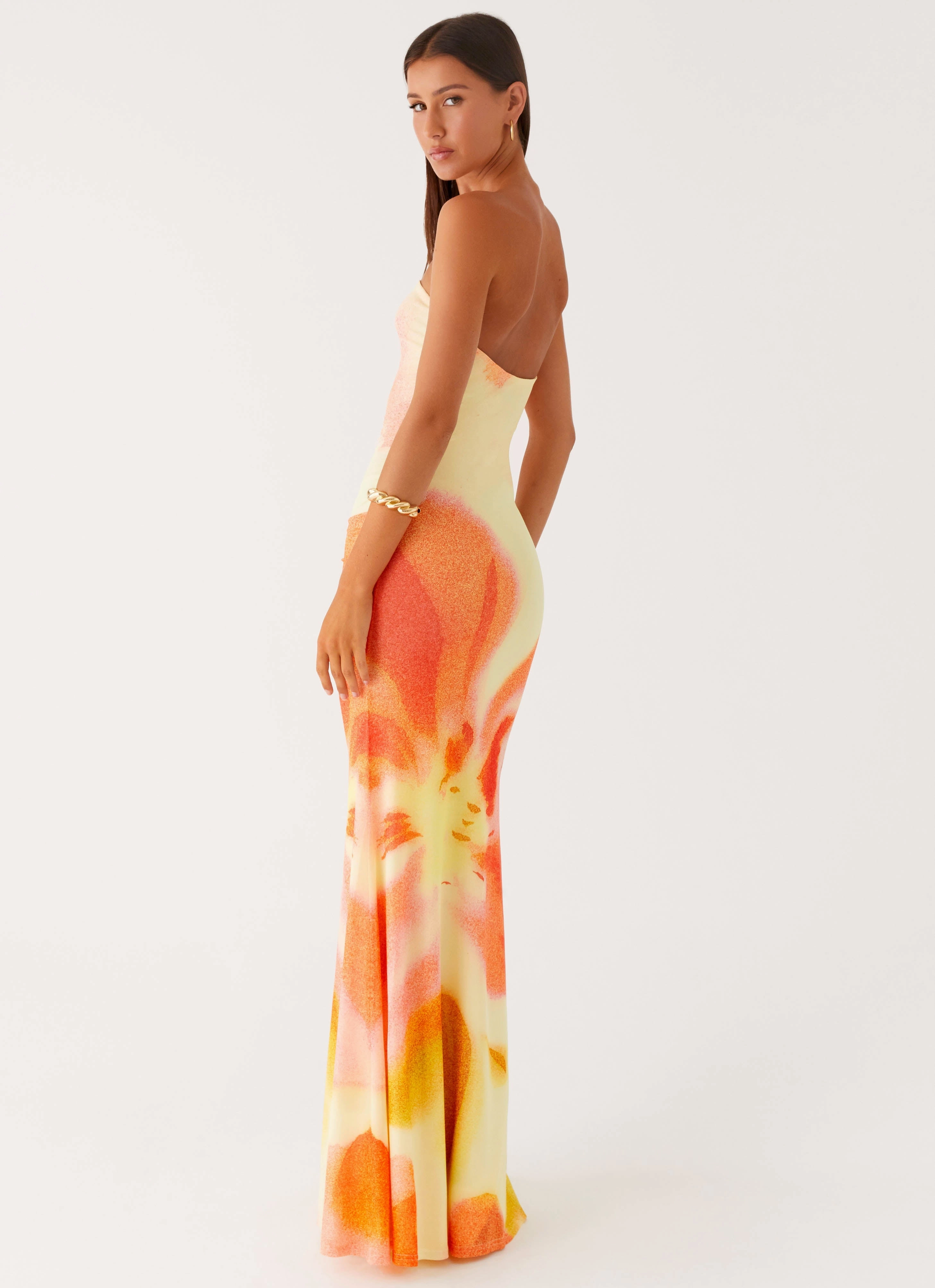 Iroha Strapless Maxi Dress - Mimosa Blossom Chilly Wear All-Purpose Wear
