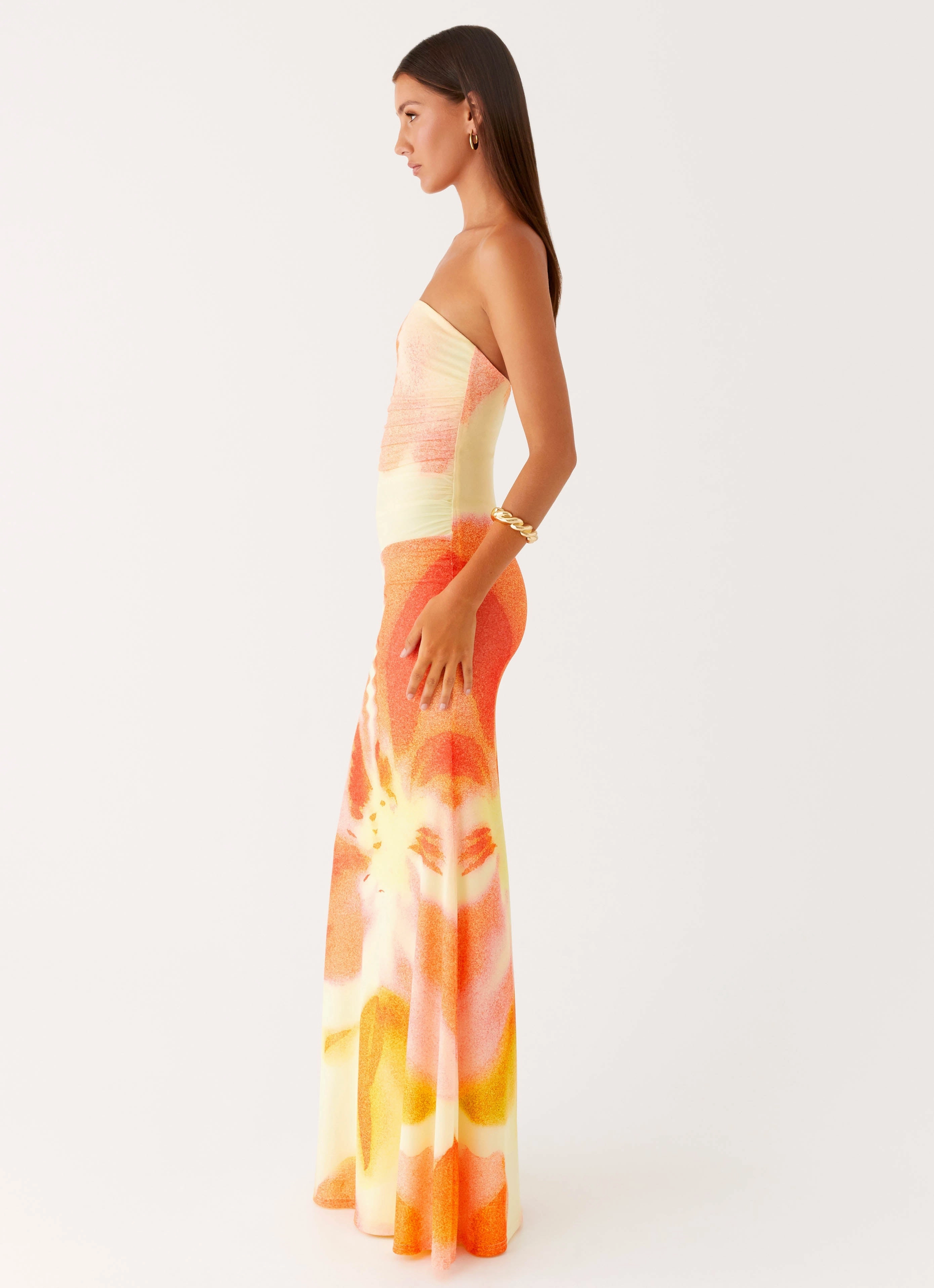 QuickReleaseClasp Relaxed work dress Iroha Strapless Maxi Dress - Mimosa Blossom