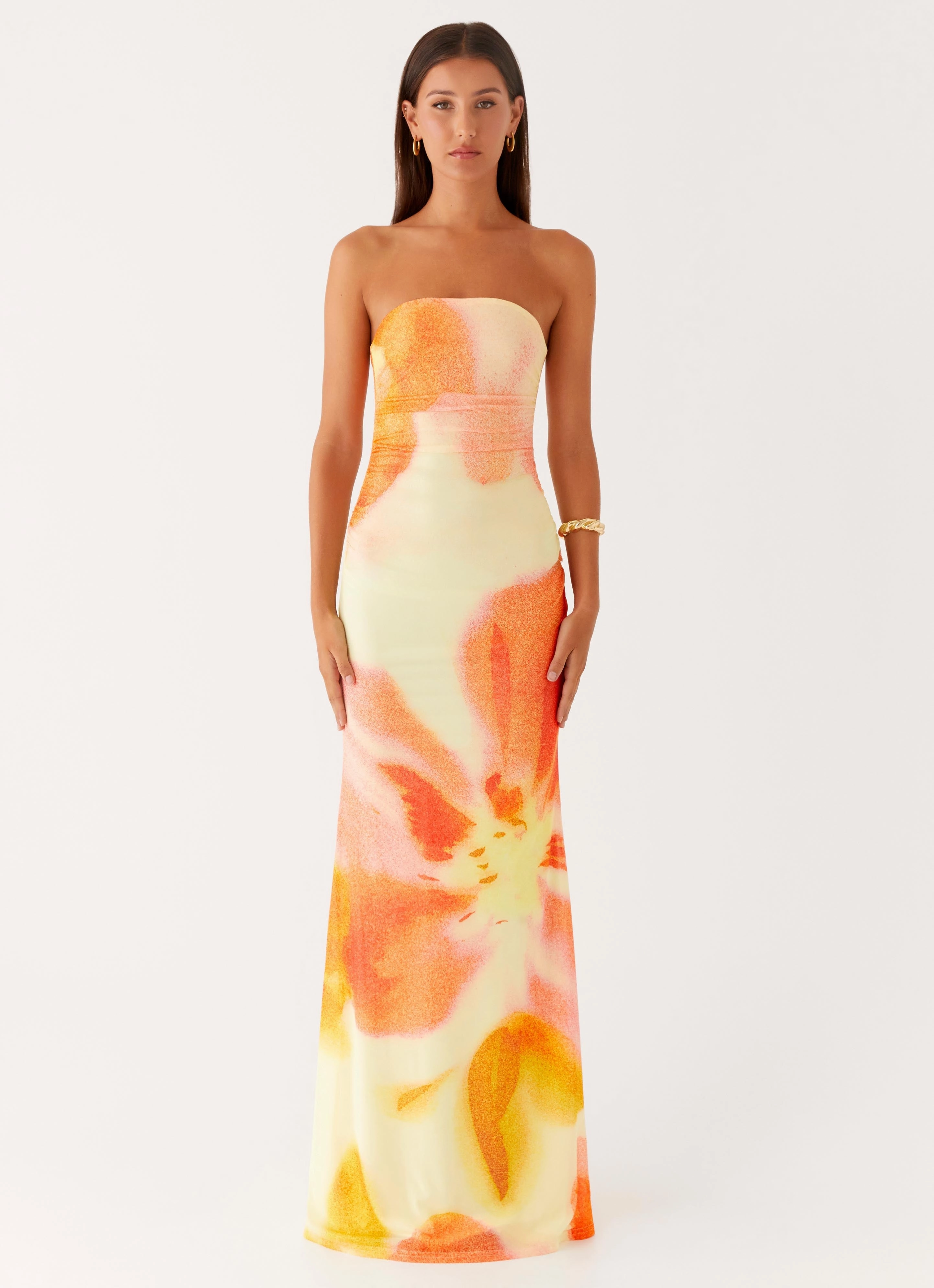 Iroha Strapless Maxi Dress - Mimosa Blossom Free Step