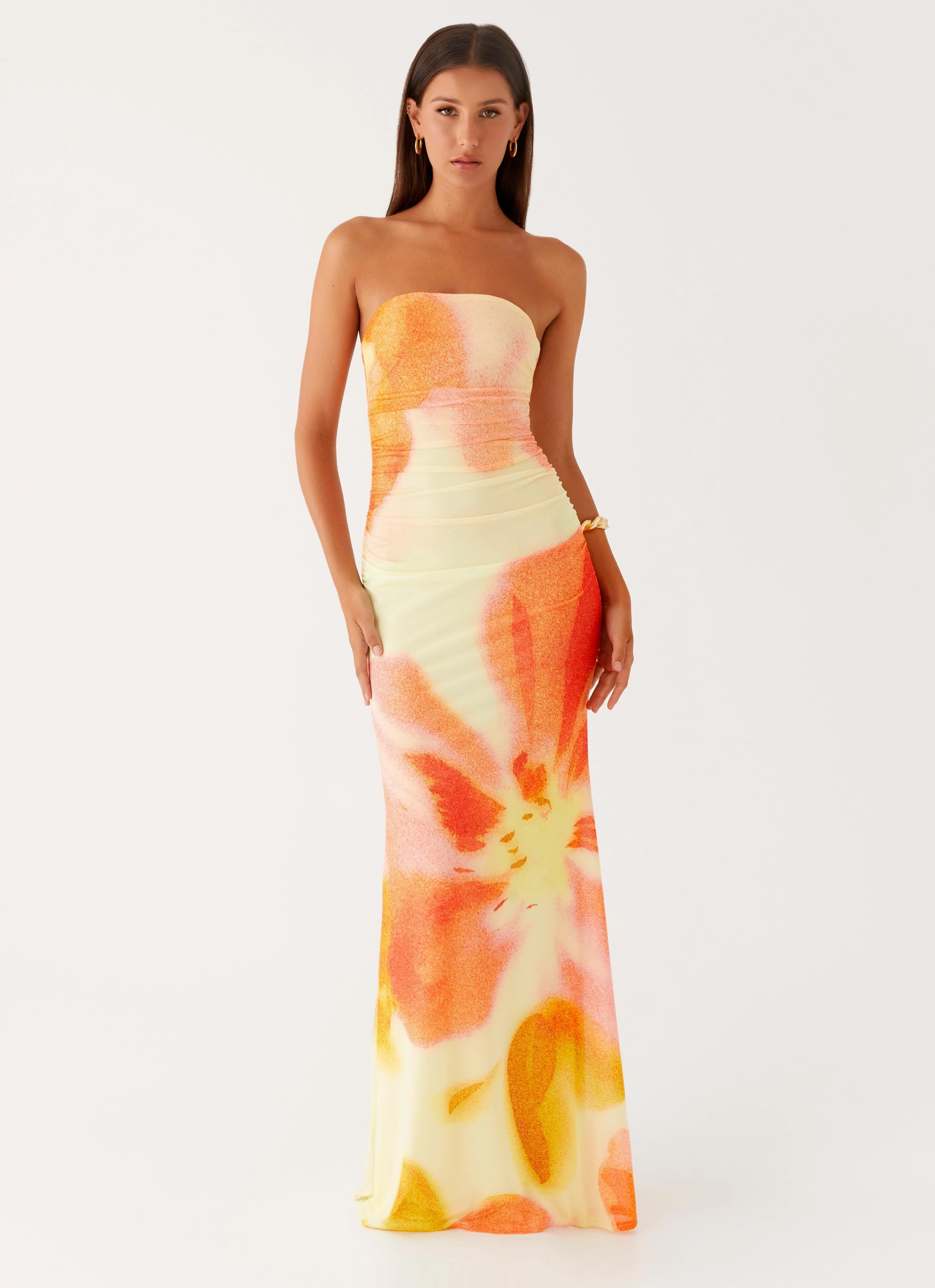 Iroha Strapless Maxi Dress - Mimosa Blossom Grace Glow