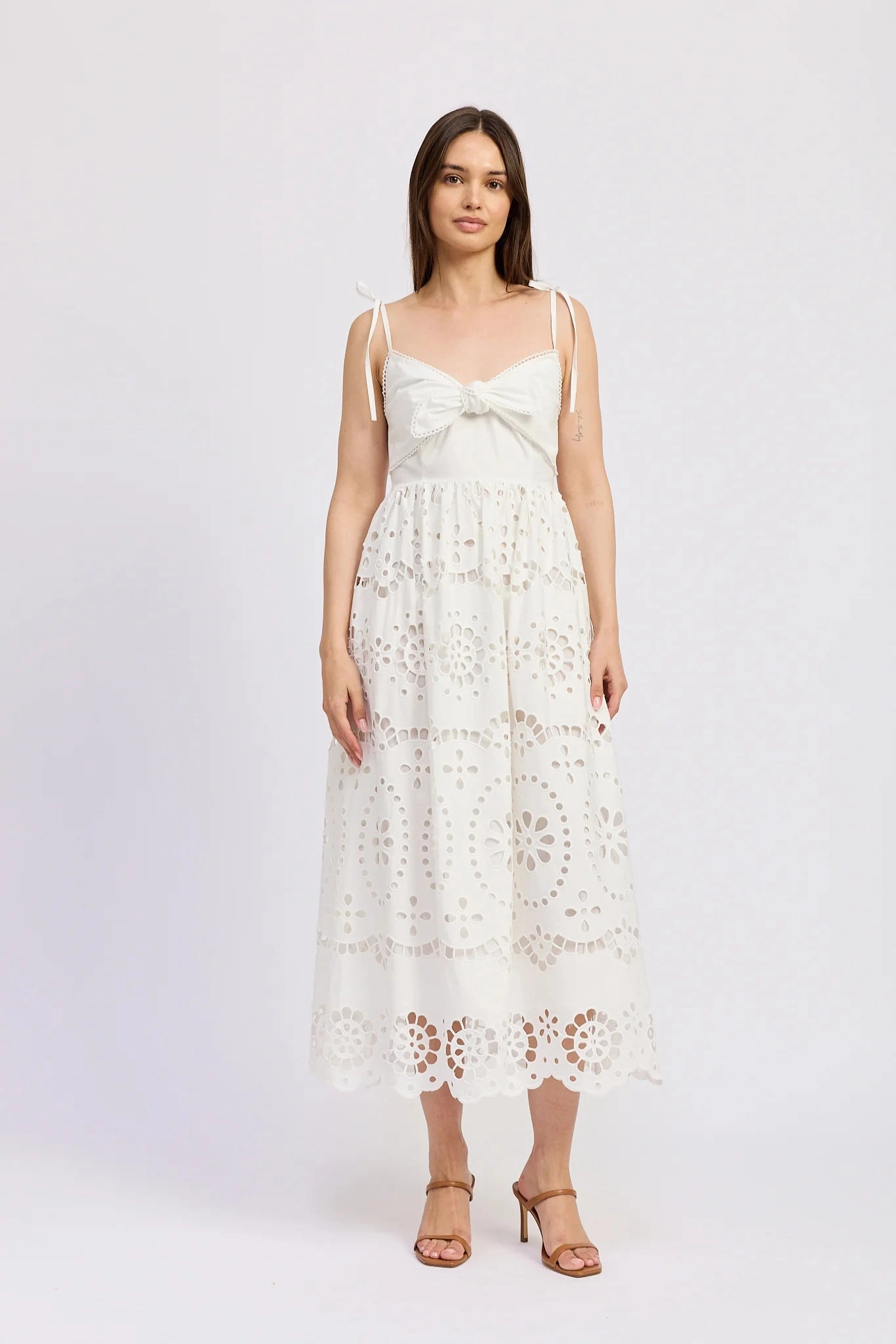 Fresh Combo Layering Comfort Isabella Embroidered Midi Dress
