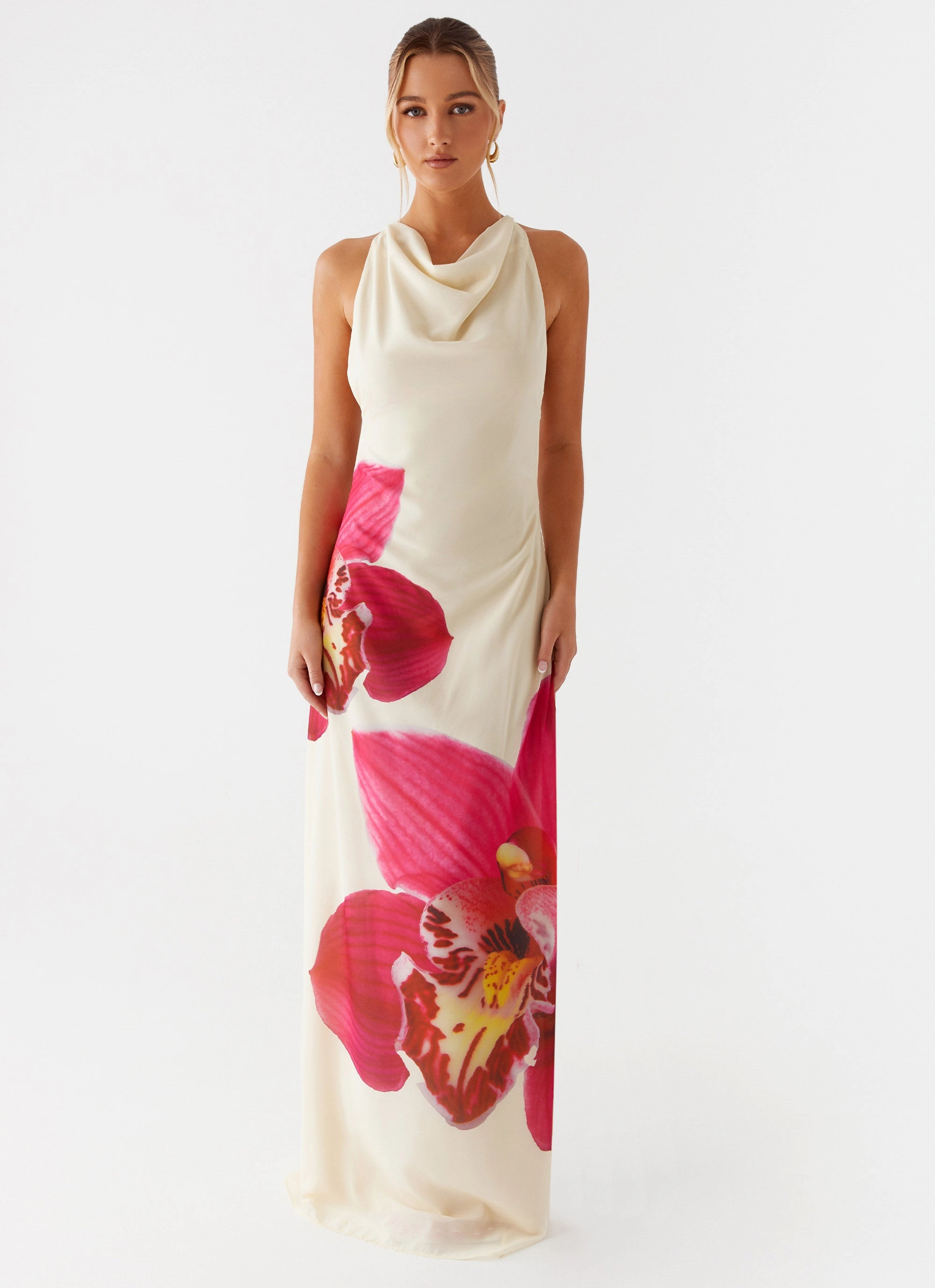 Drapey Fabric Formal-look Island Girl Maxi Dress - Yellow