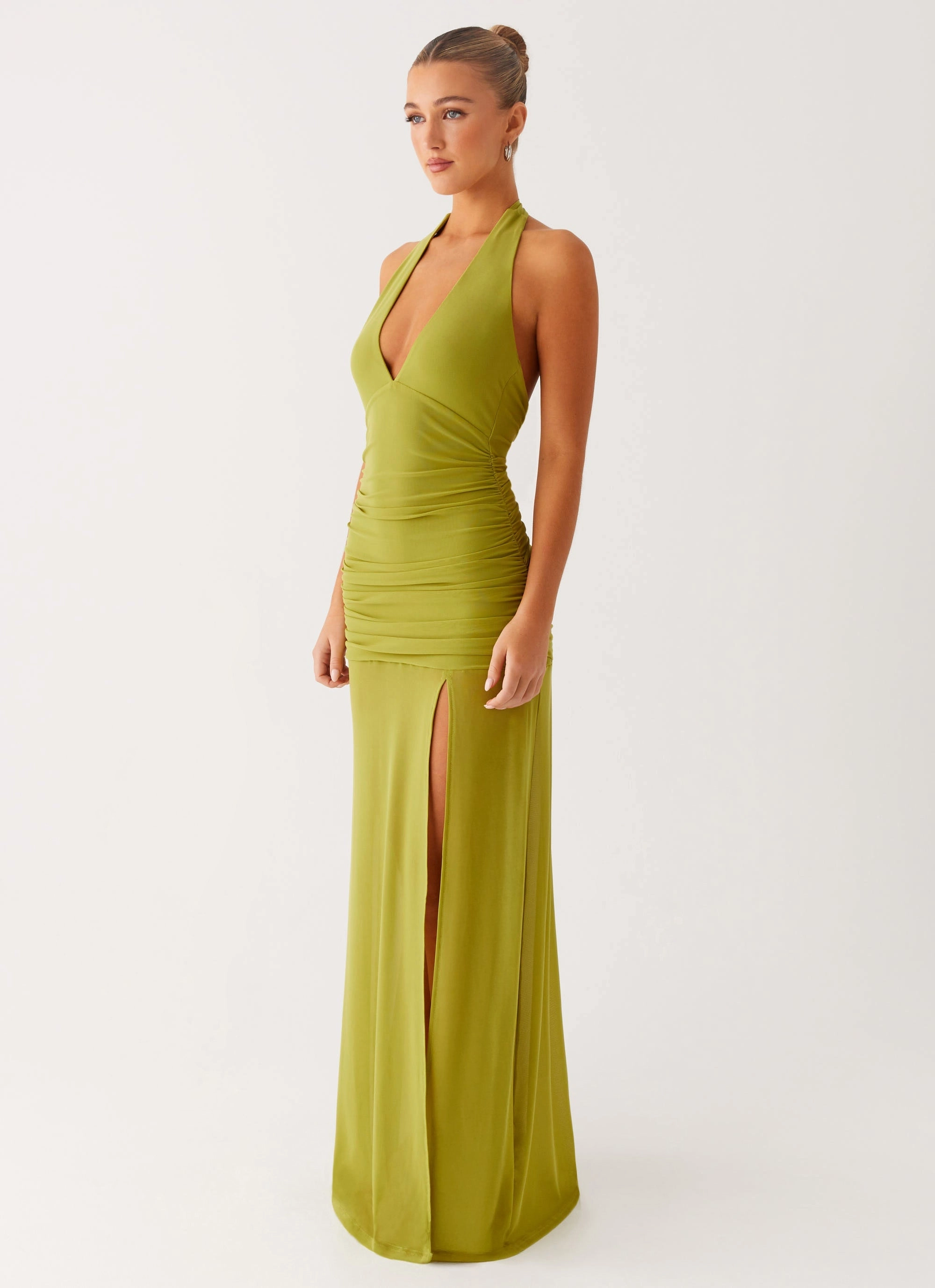 Island Muse Dress - Lime Smooth Vibes Draped Layer