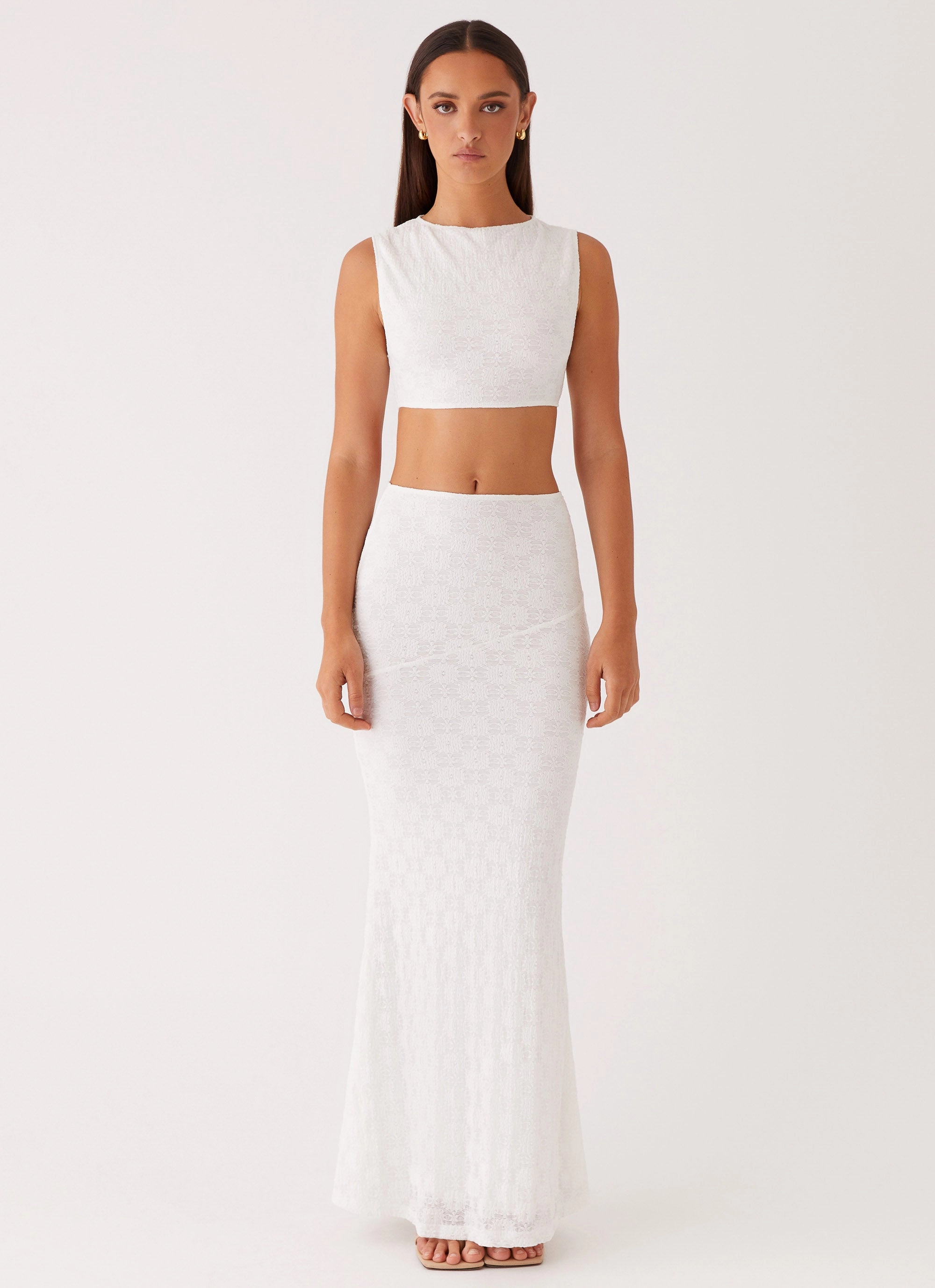 Thermal regulation AntiStaticInnerLining Issey Crop Top - White