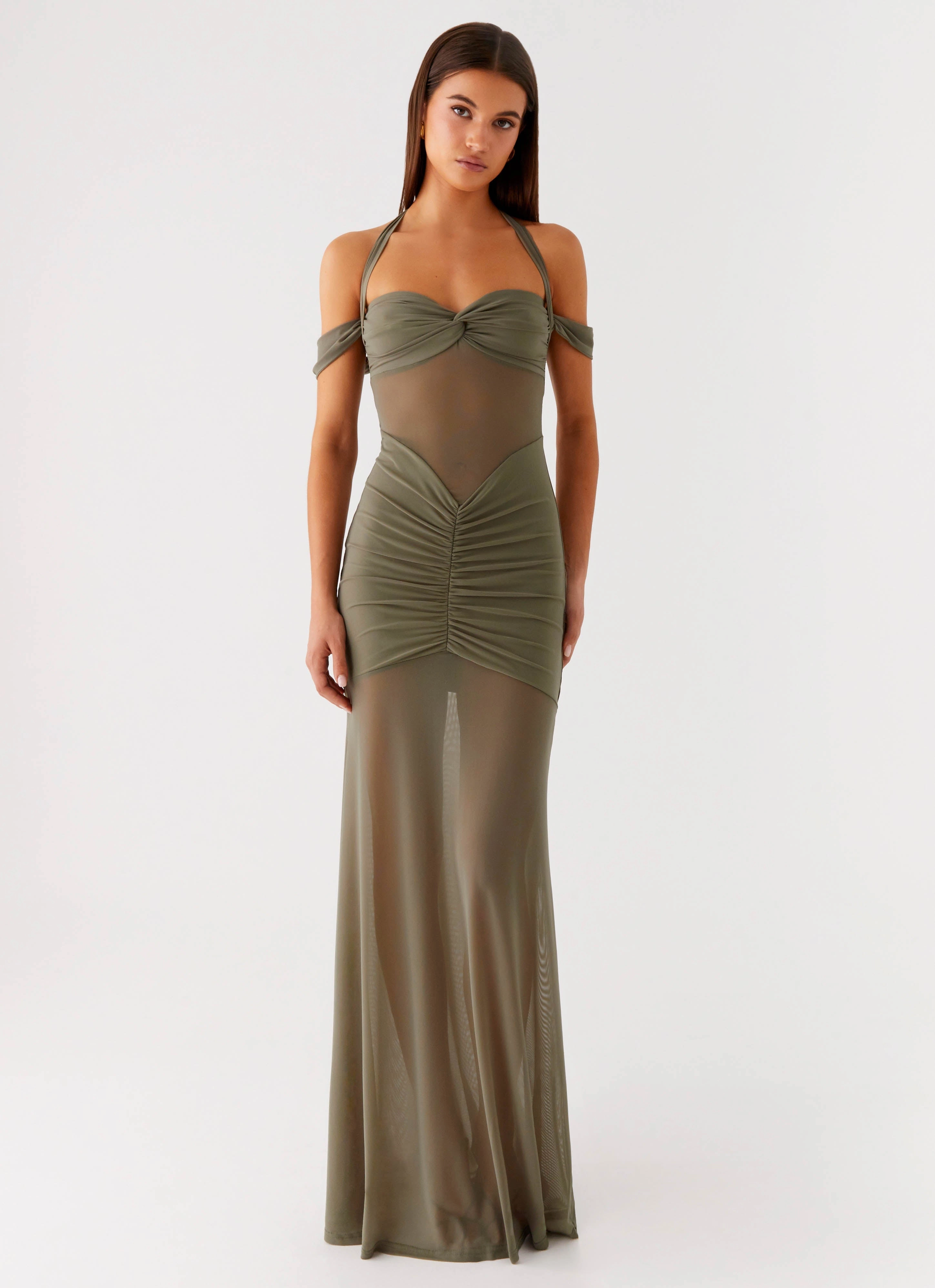 Ivy Lane Maxi Dress - Olive Sleek and Flattering