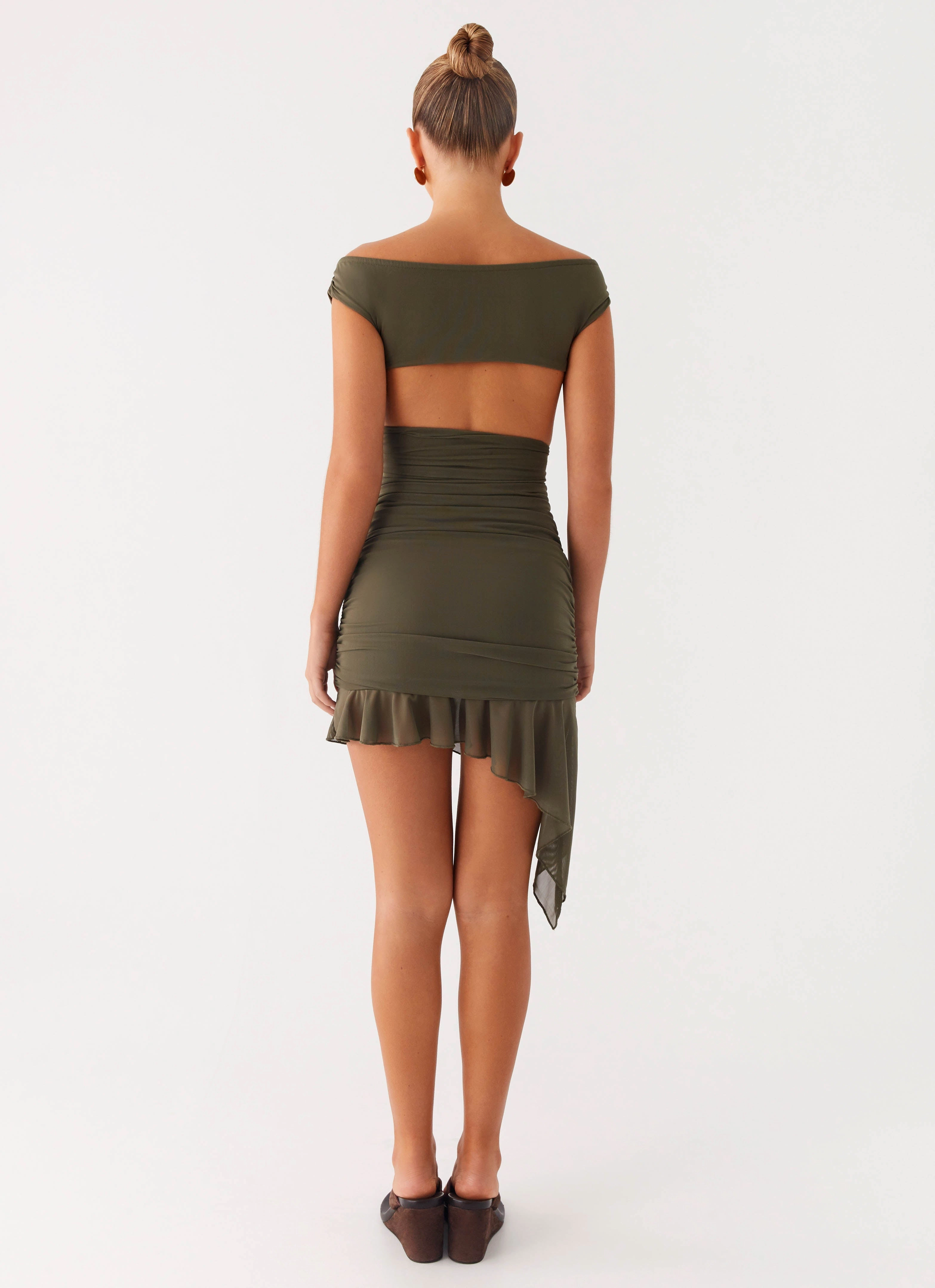 Shared Moment Work Appropriate Ivy Whisper Mini Dress - Khaki