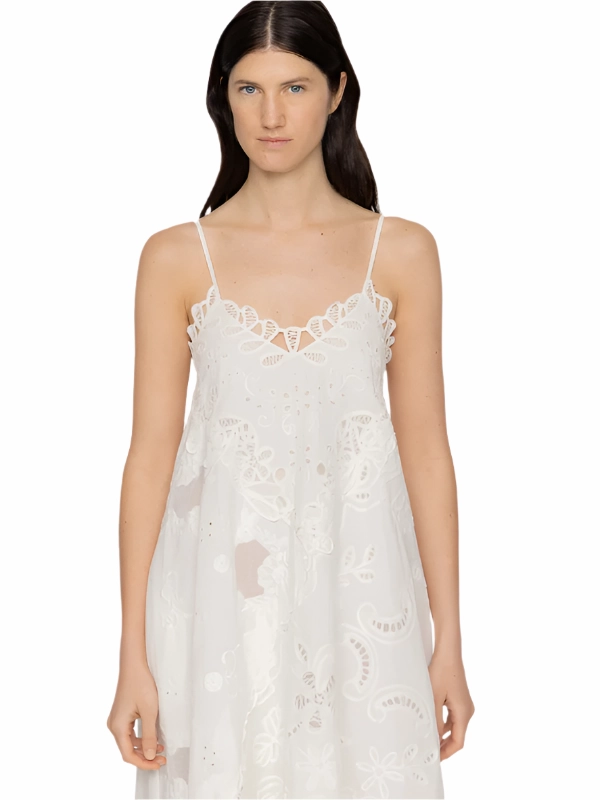 Breathable Fit Sophisticated Charm Iyla Soutache Slip Dress in White