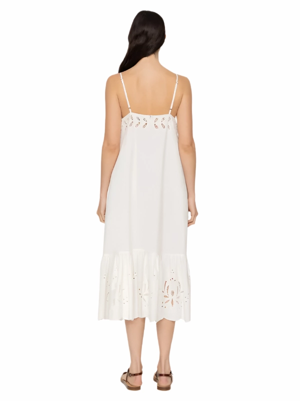 Iyla Soutache Slip Dress in White Basic Fashion