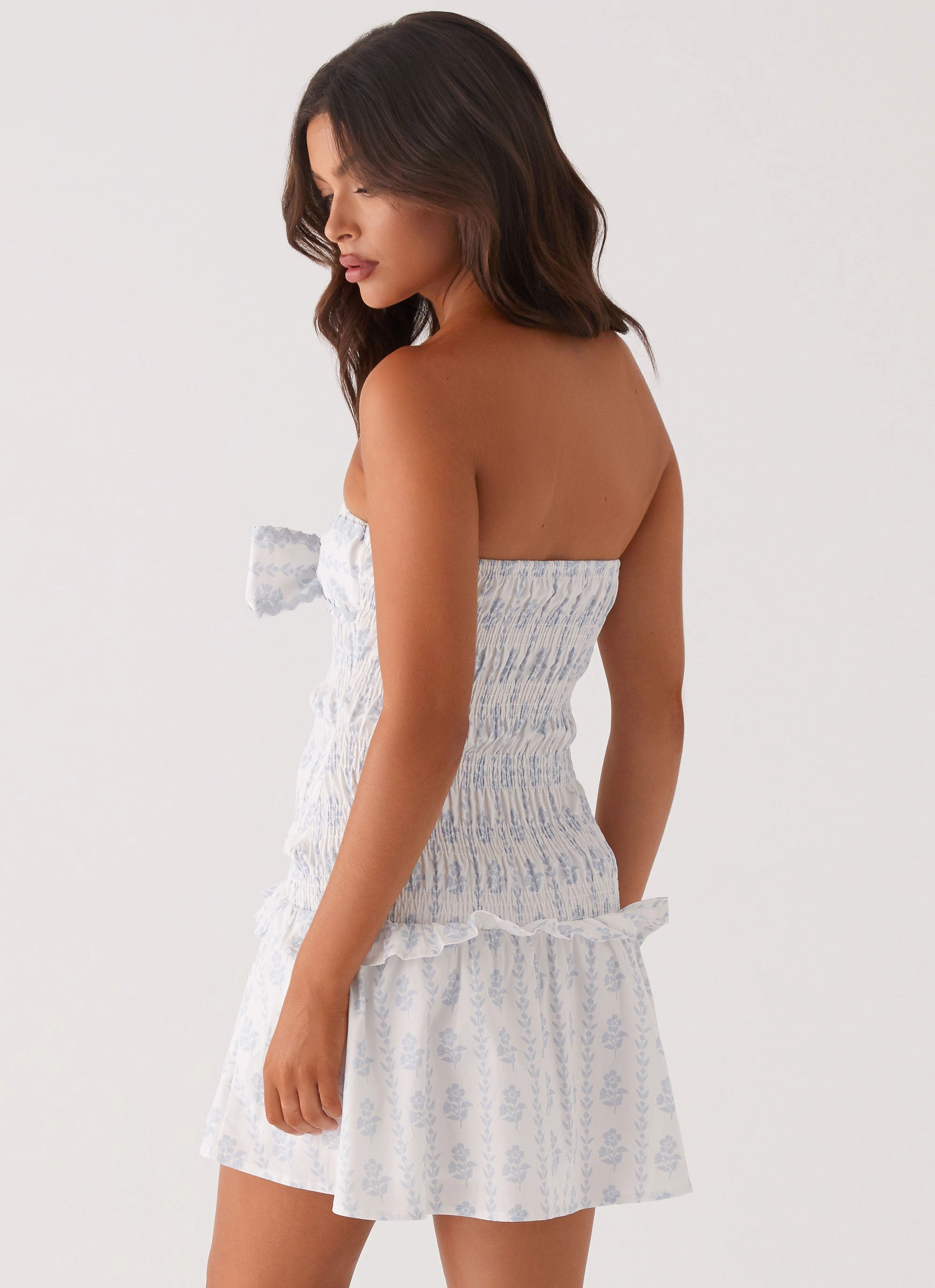 Chill Friendly Izi Shirred Mini Dress - Sweet Daydream Print