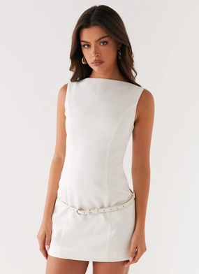 Jaci Mini Dress - White Love Blend Seasonal Layering