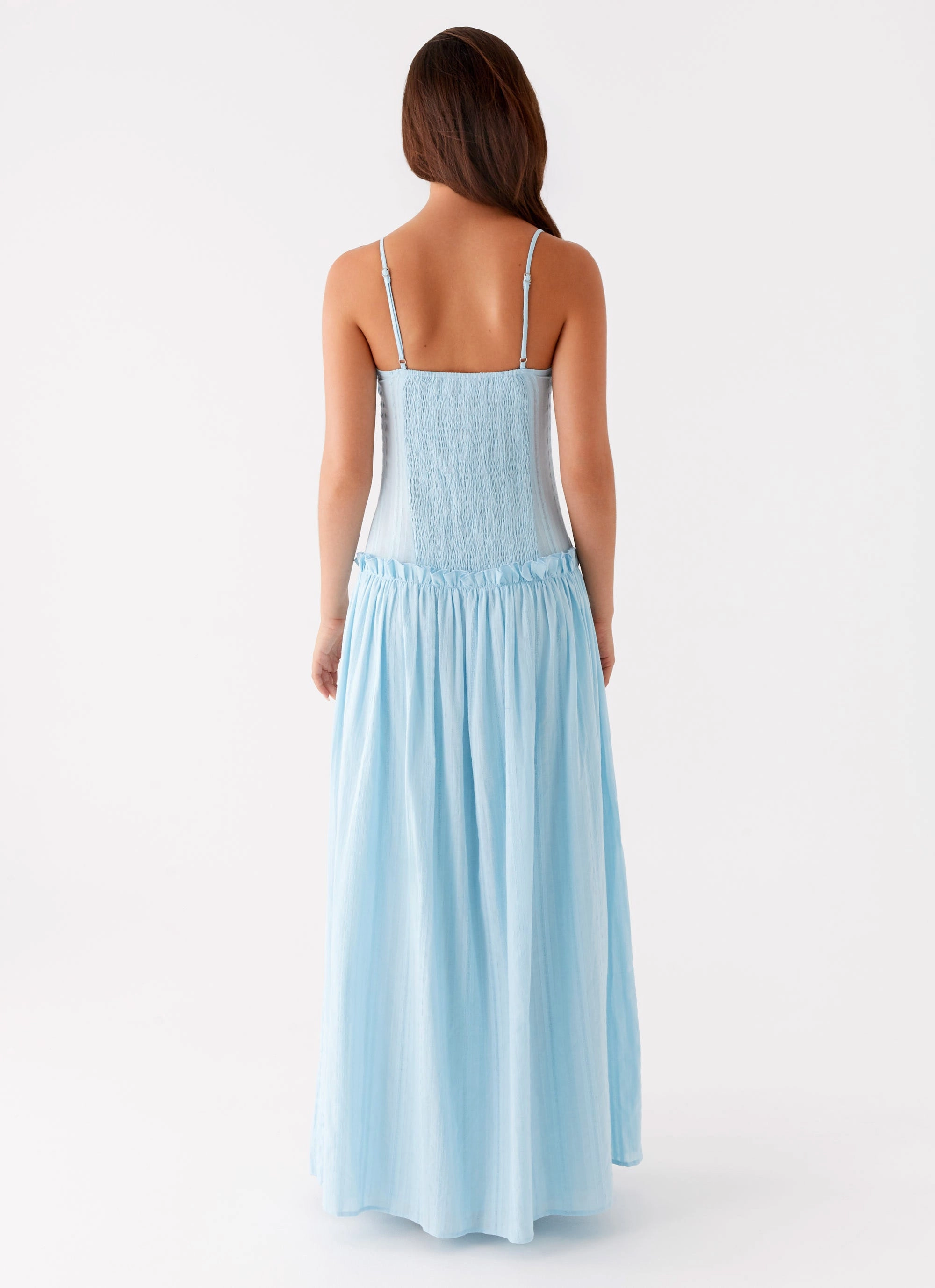 Smart and Polished Jacinda Drop Waist Maxi Dress - Blue