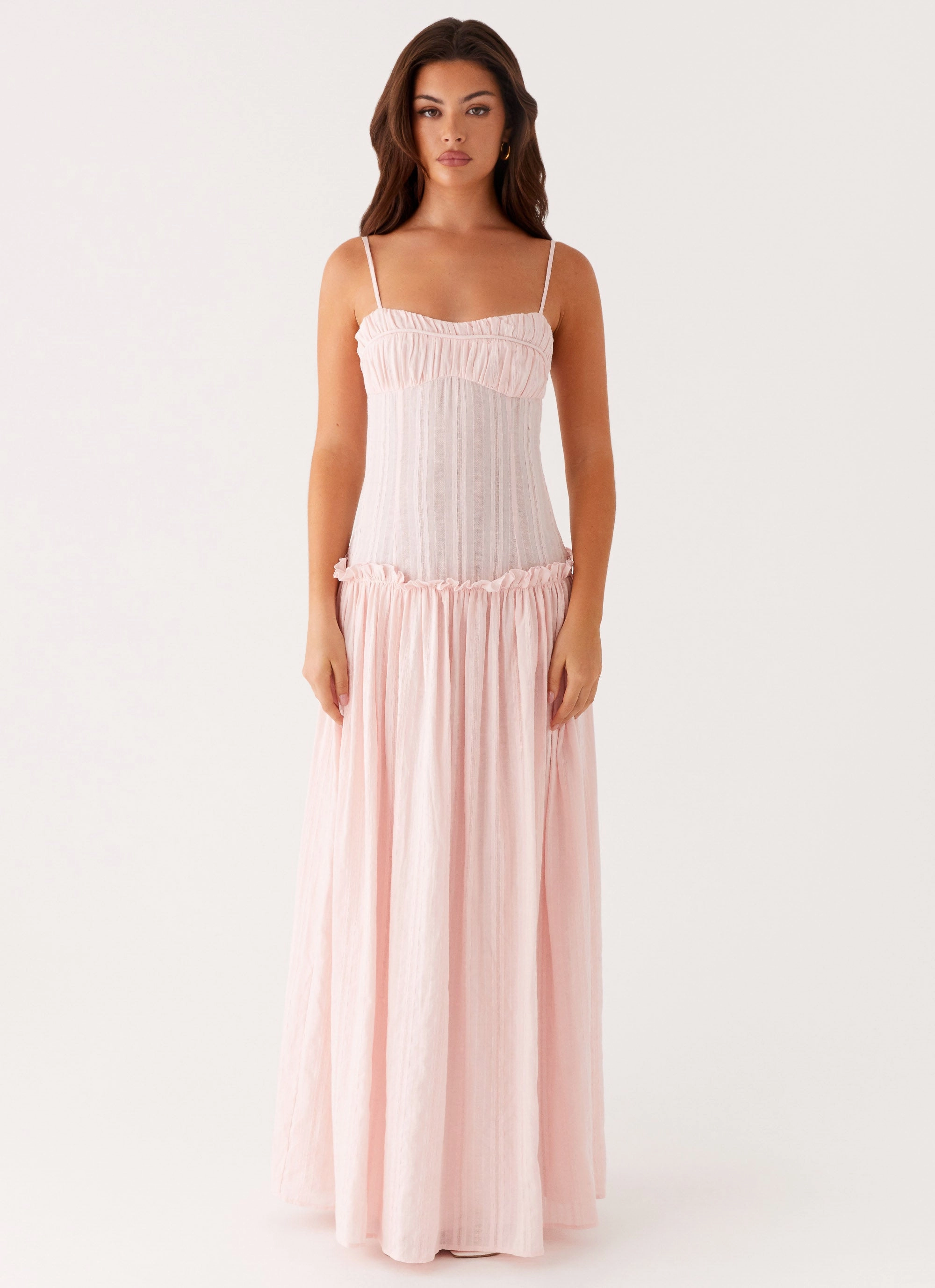 Jacinda Drop Waist Maxi Dress - Pink Fit for All Seasons