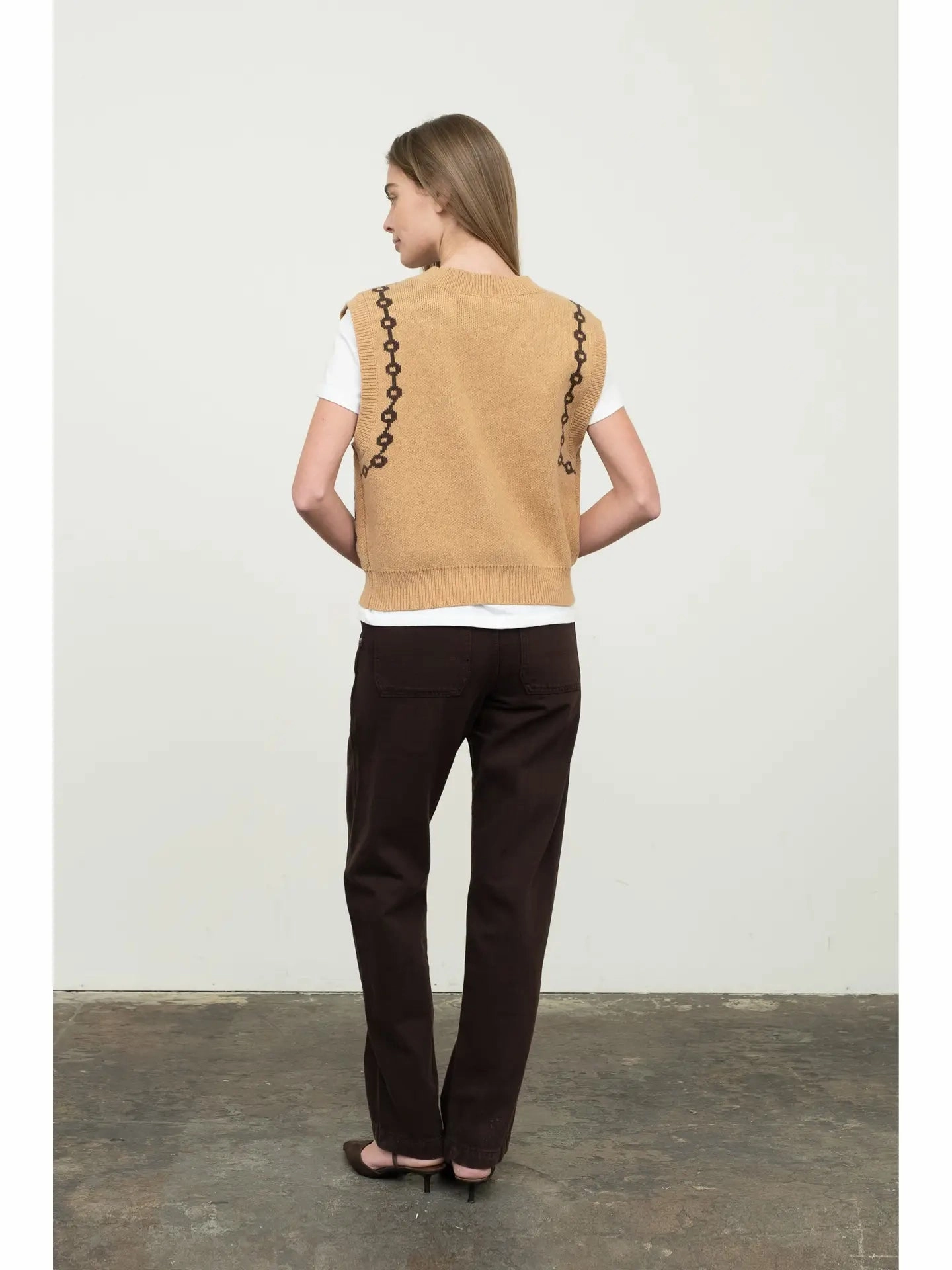 Jacquard Horse Knit Vest MinimalistStyle
