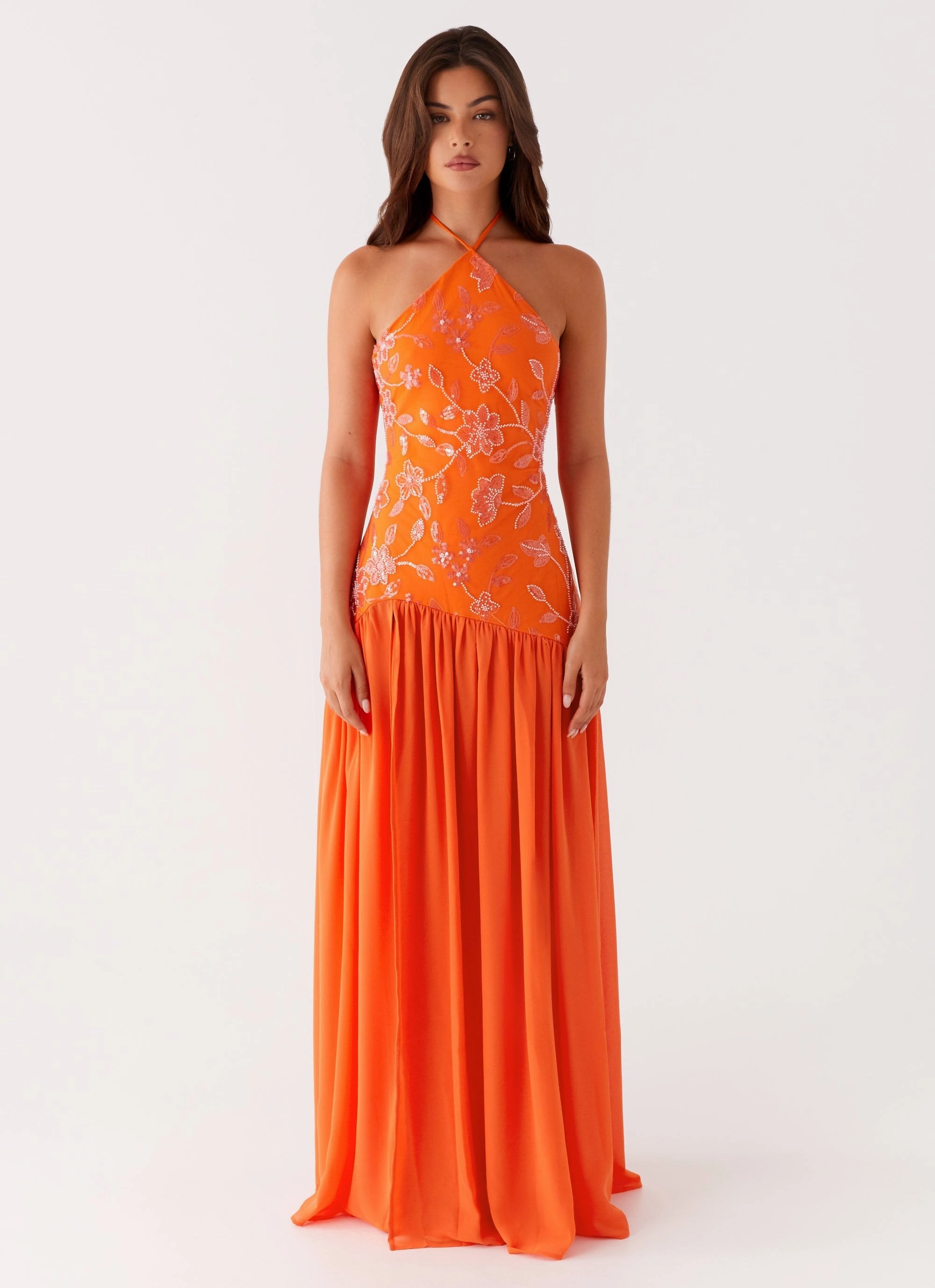Relaxed Style Wear Janelle Beaded Maxi Dress - Orange
