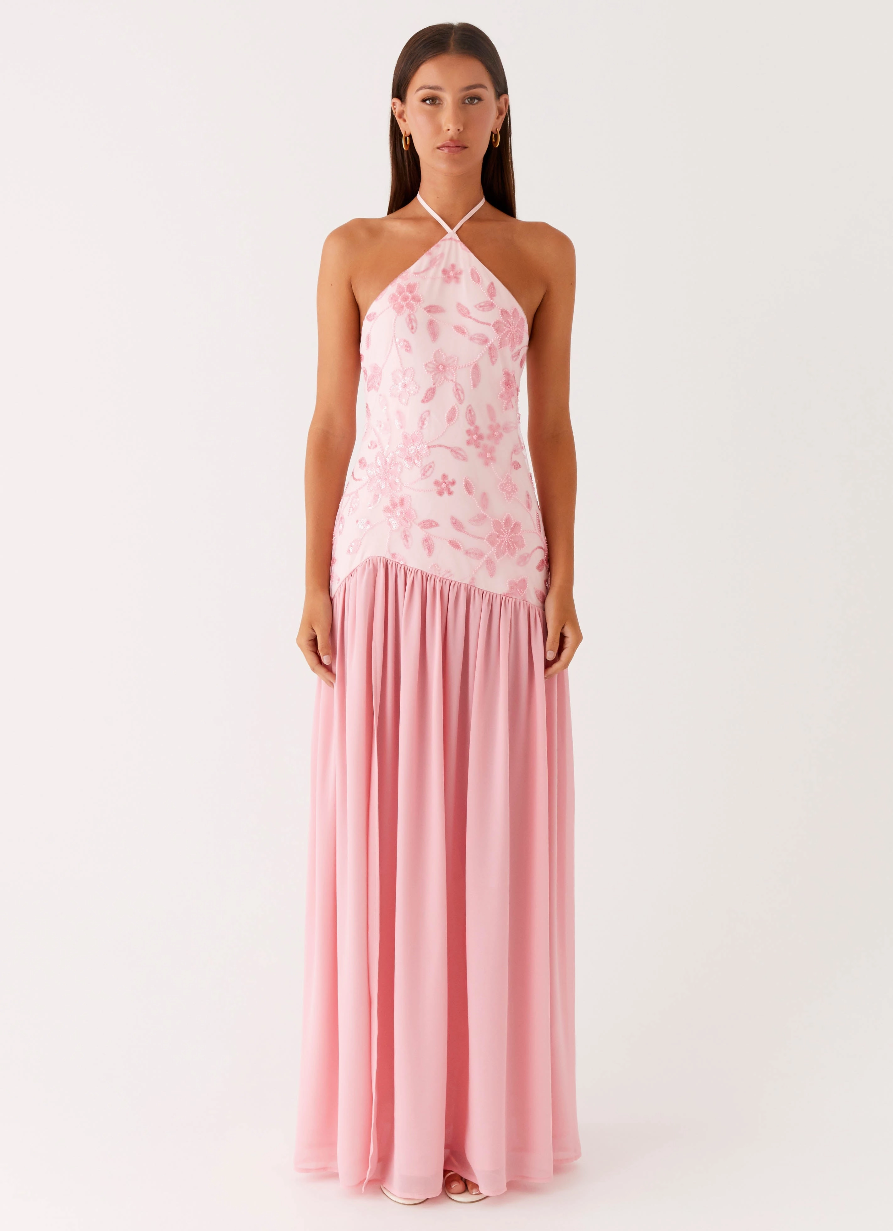 Janelle Beaded Maxi Dress - Pink Street Flex