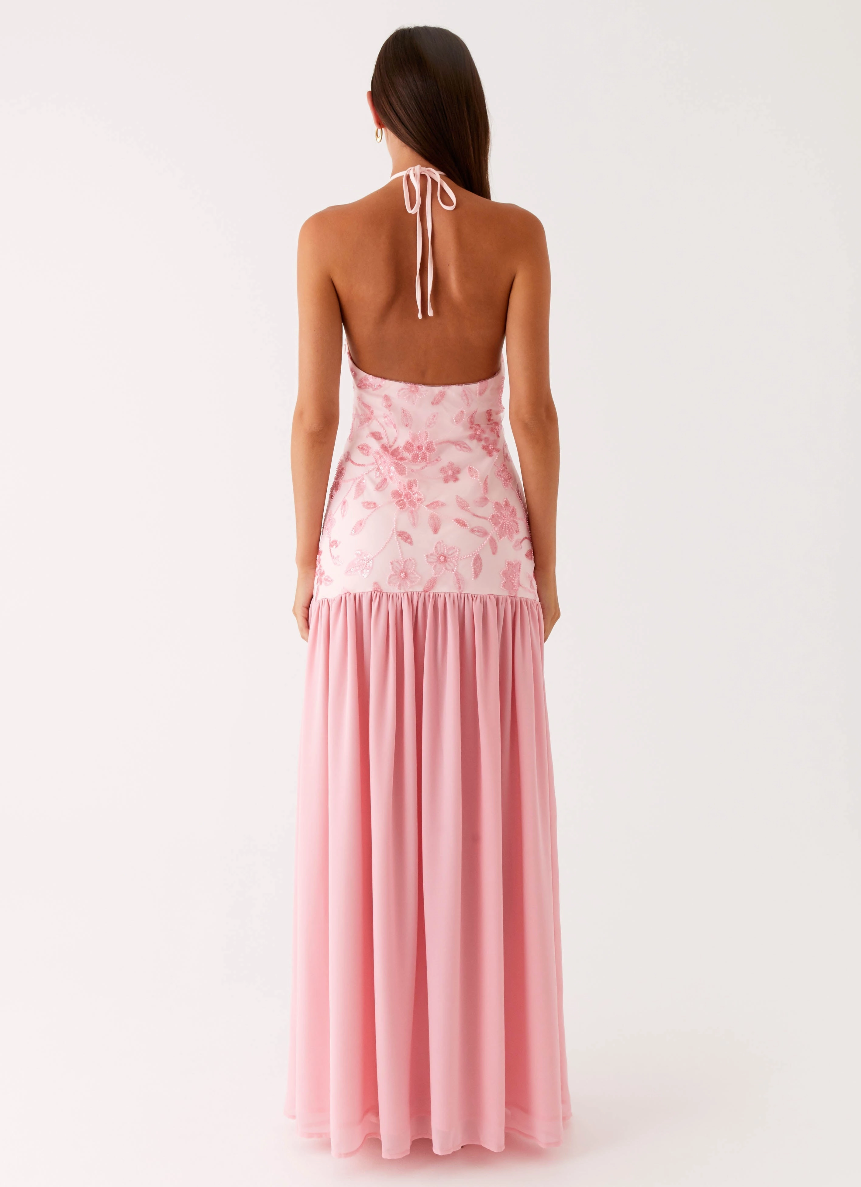 Classic Layers Easy to Wear Janelle Beaded Maxi Dress - Pink