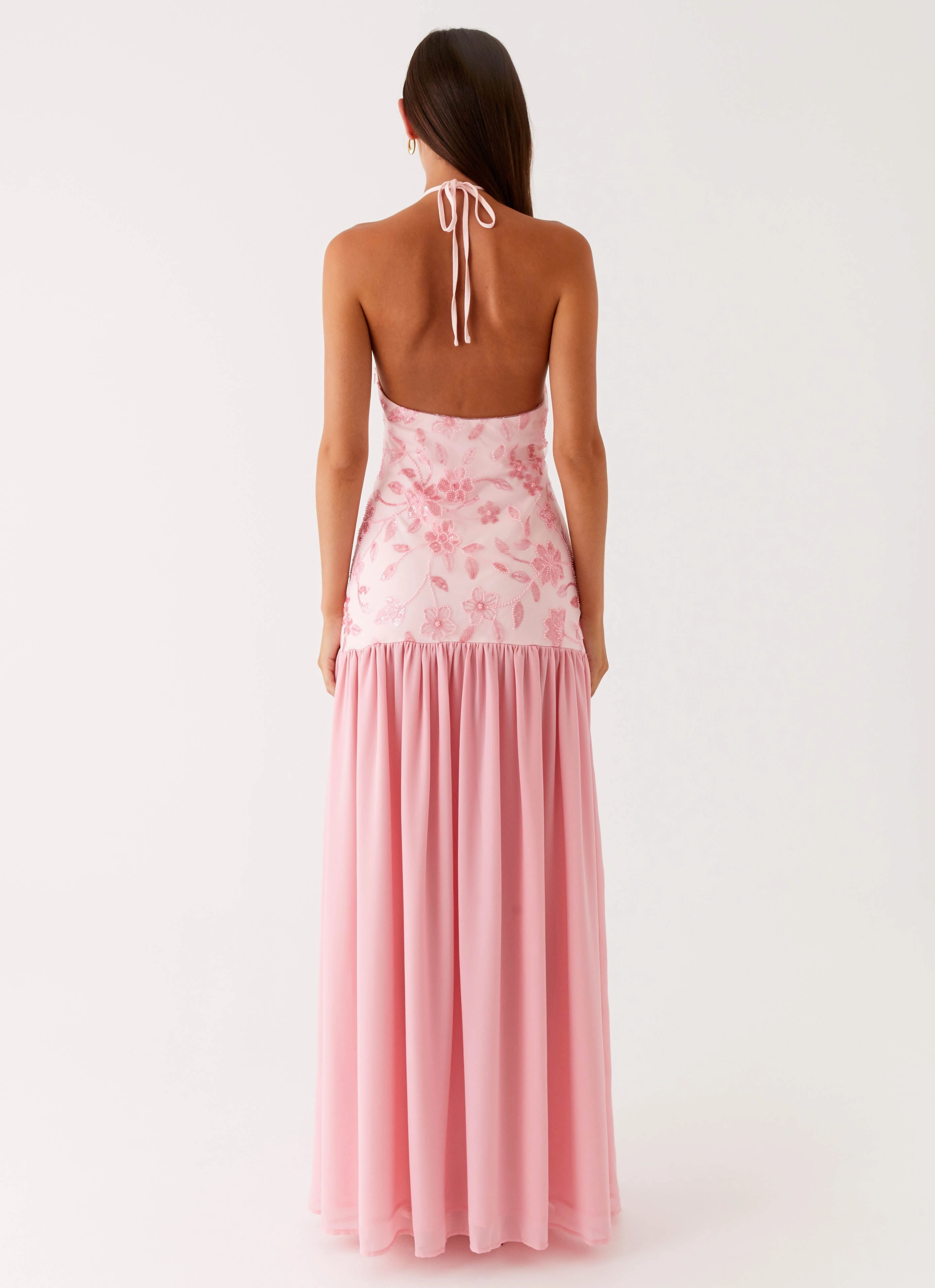 Chic Energy Janelle Beaded Maxi Dress - Pink