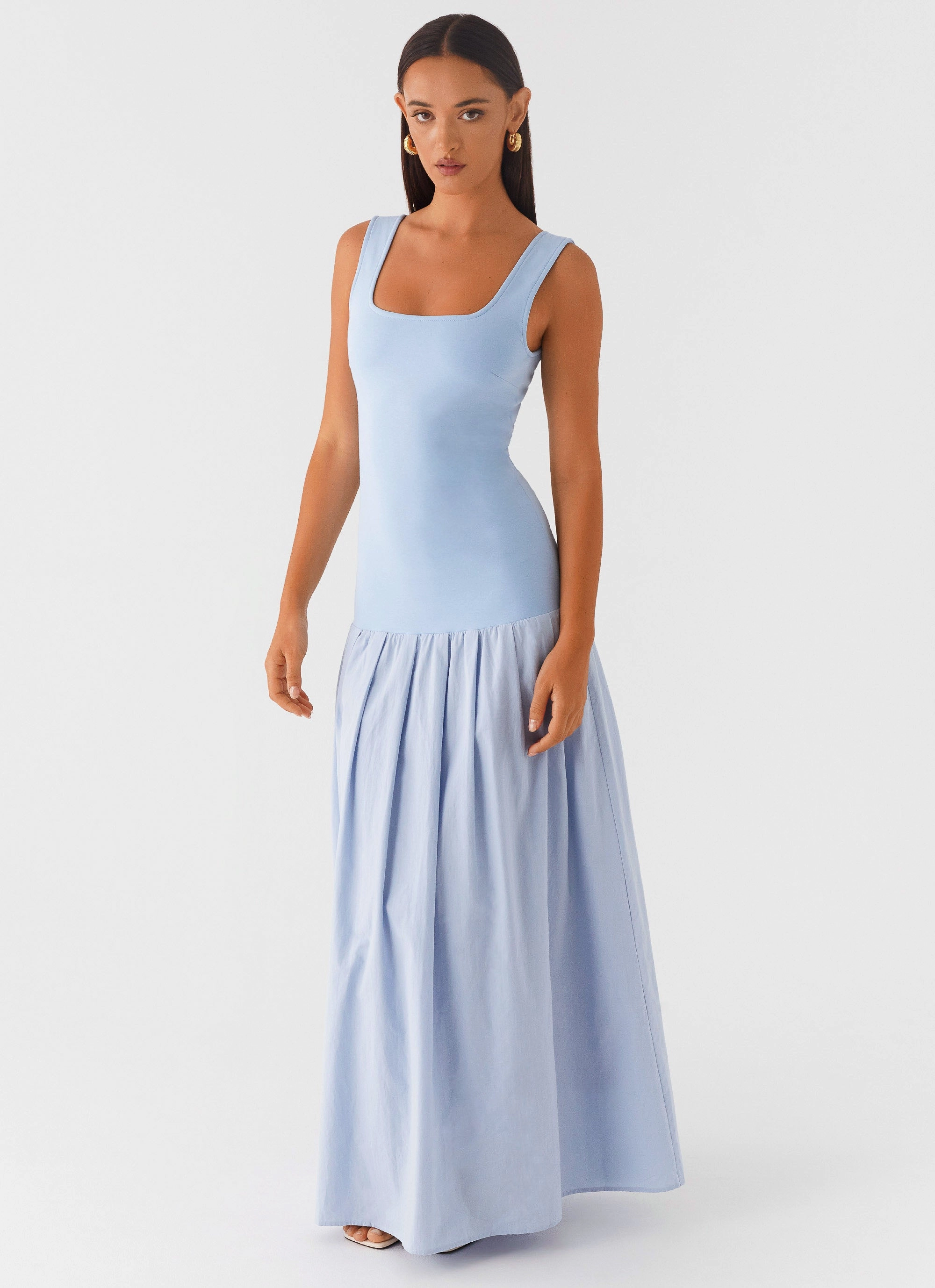 Jaxon Maxi Dress - Blue Silky Touch