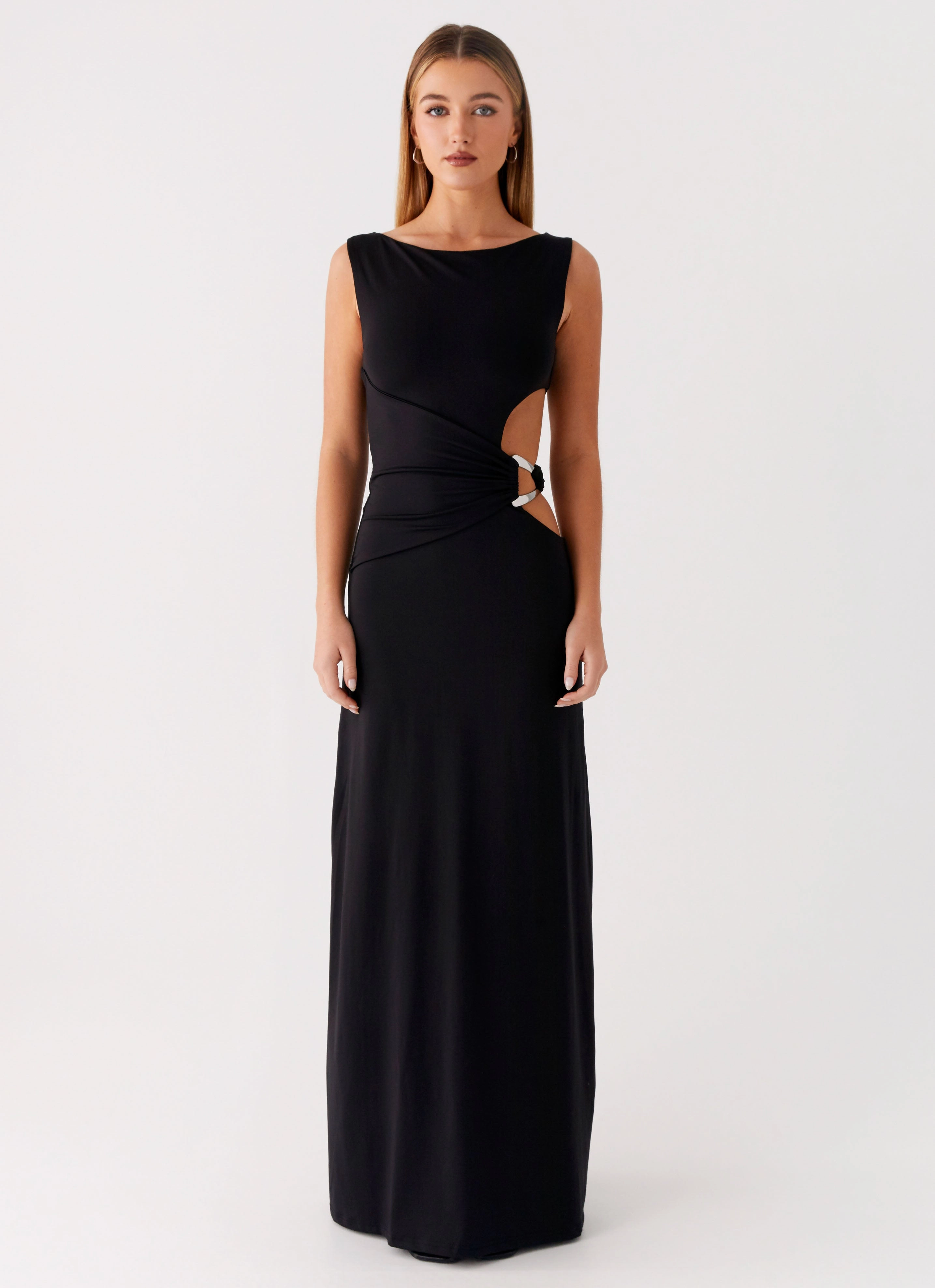 Autumn Ready Clean Lines Jayana Maxi Dress - Black