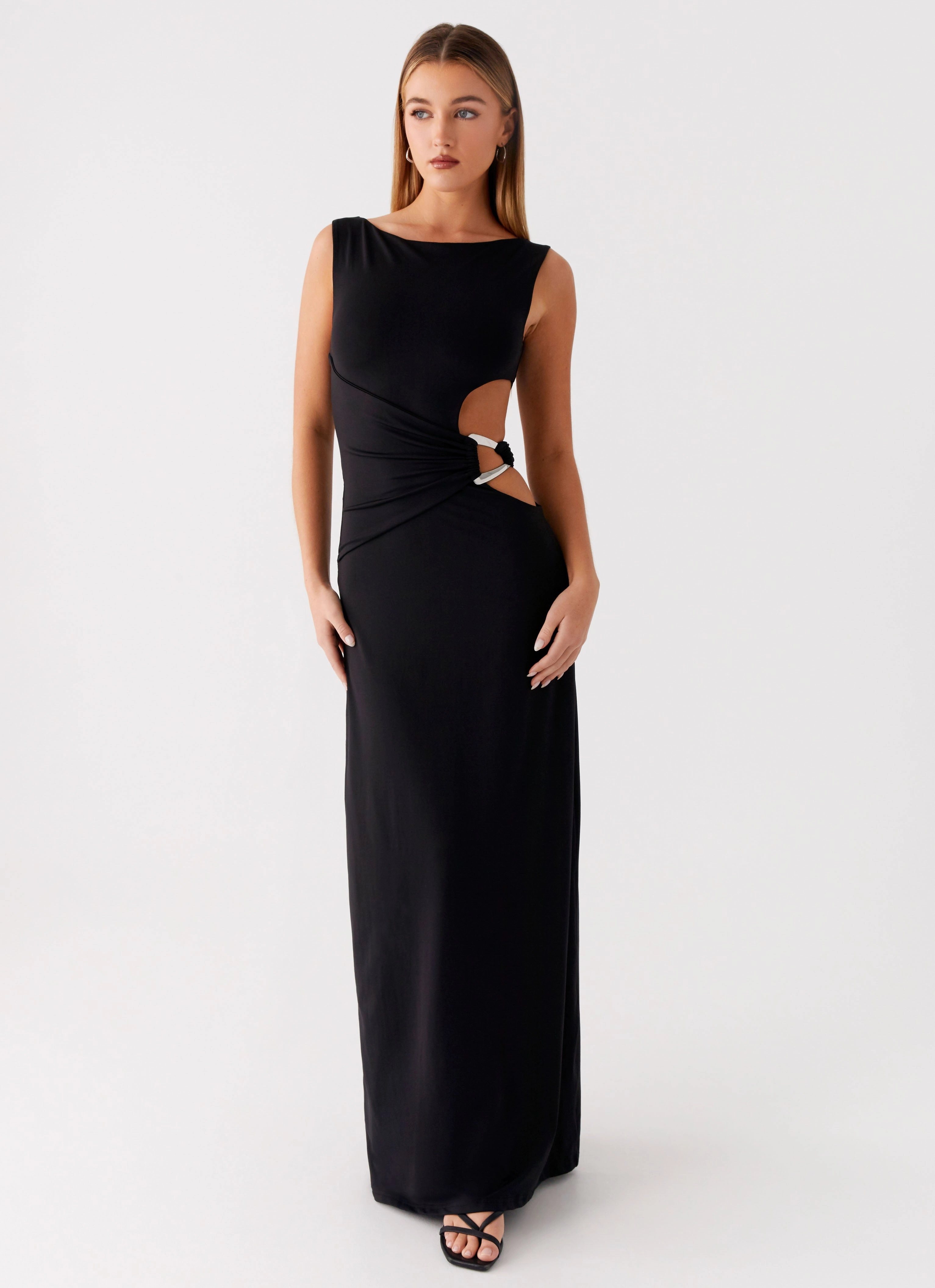 Jayana Maxi Dress - Black Layered Comfort