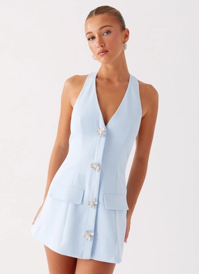 Jeanie Mini Dress - Blue Comfortable Wear