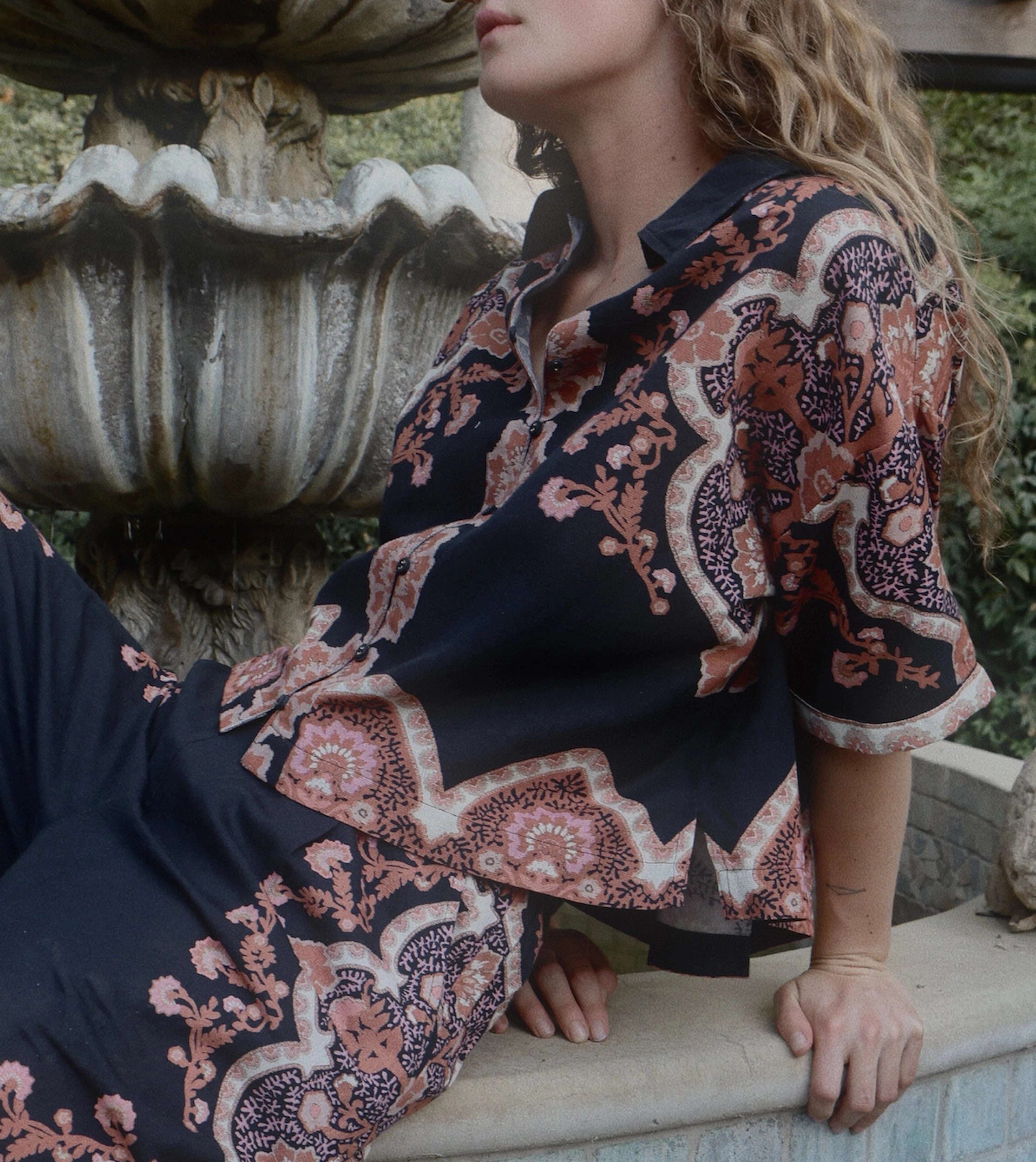 Jeni Blouse | Dark Lagos Layered Panel Construction