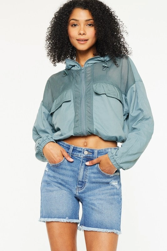 Tailored Placket Drop Shoulder Design Jennie High Rise Shorts S-XL