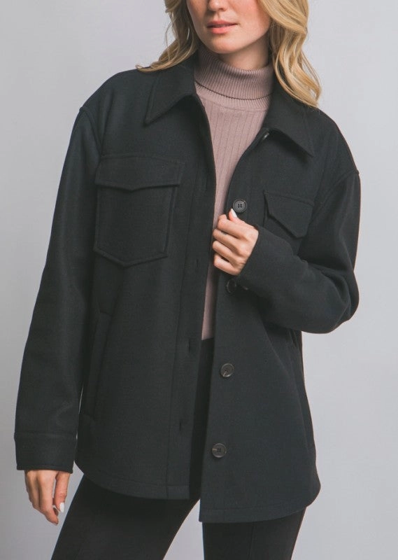 Everyday Urban Style Workday Ready Jennie Jq Fleece Shacket