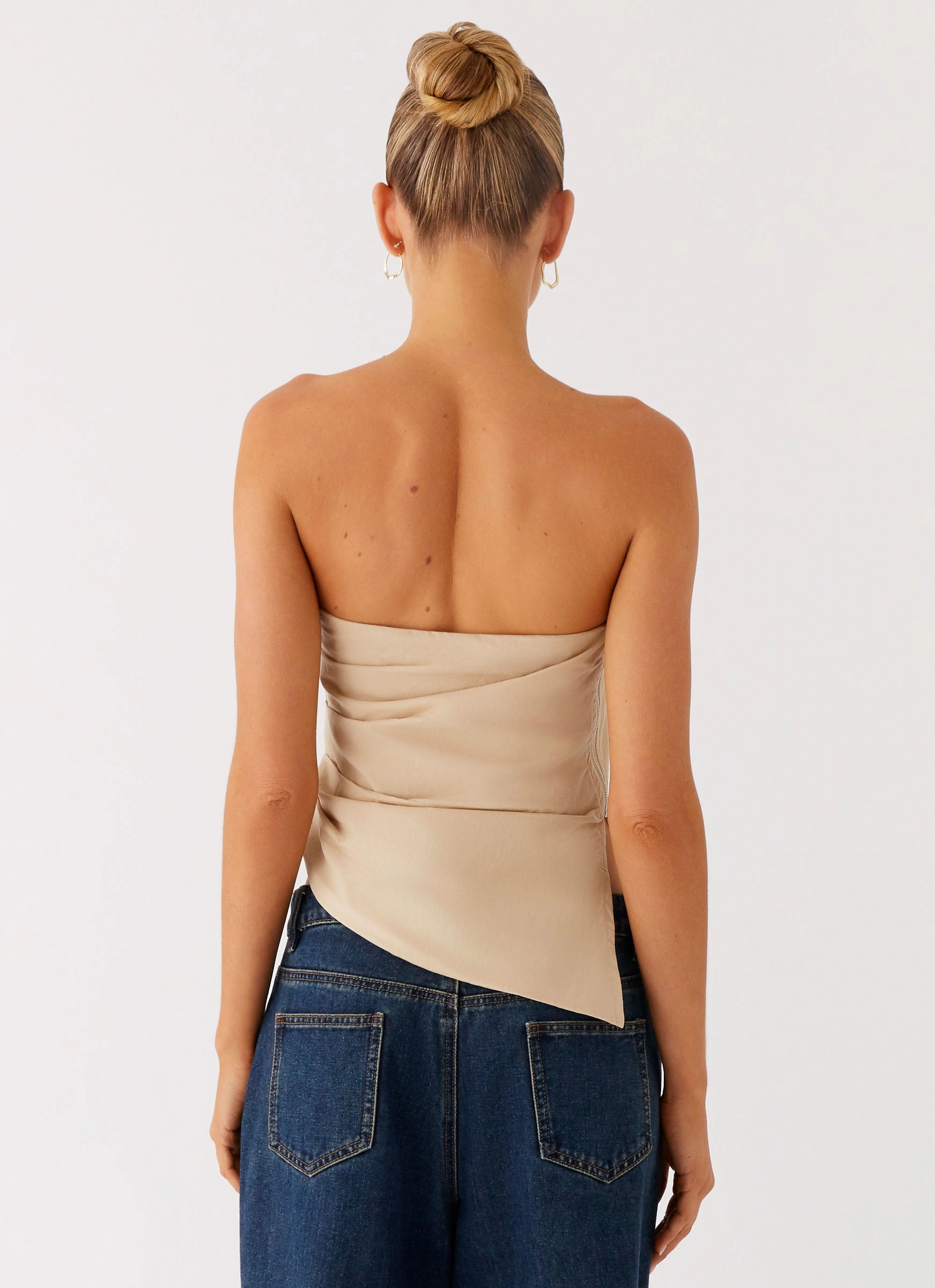 All Weather Performance Fabric Briana Strapless Top - Tan