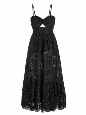 Silky Finish Charming Fit Jillian Dress In Black San Andr??s Eyelet